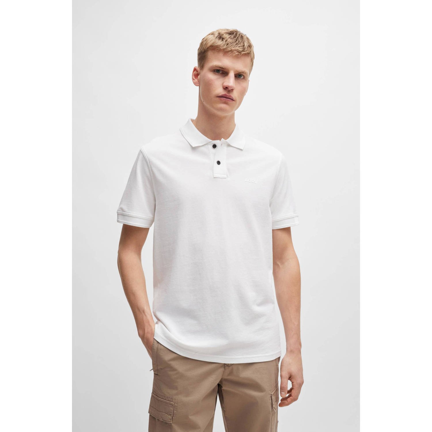 BOSS regular fit polo Prime white