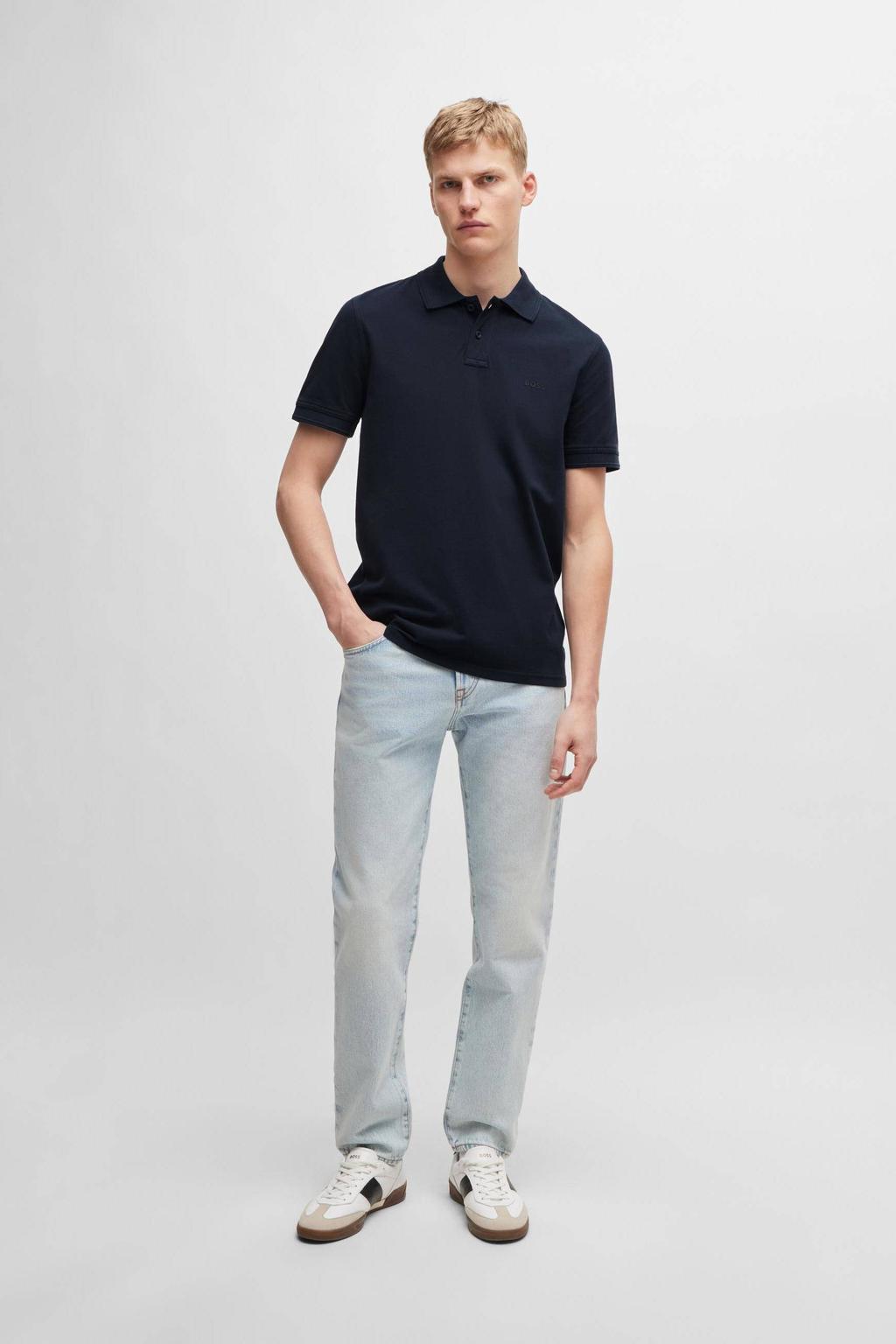 BOSS regular fit polo Prime donkerblauw