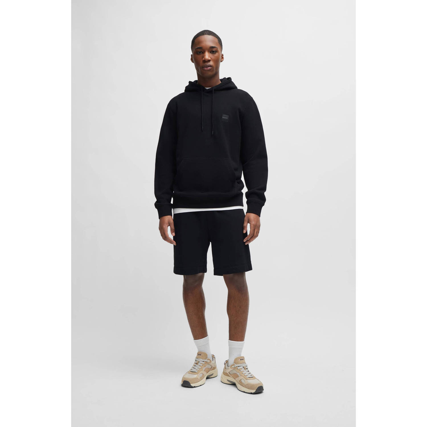BOSS hoodie Wetalk zwart