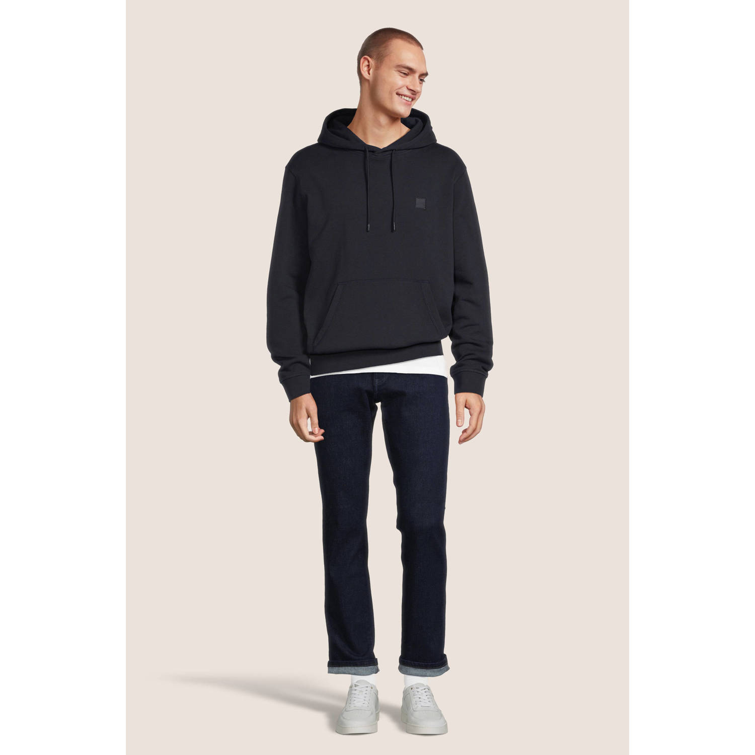 BOSS hoodie Wetalk donkerblauw