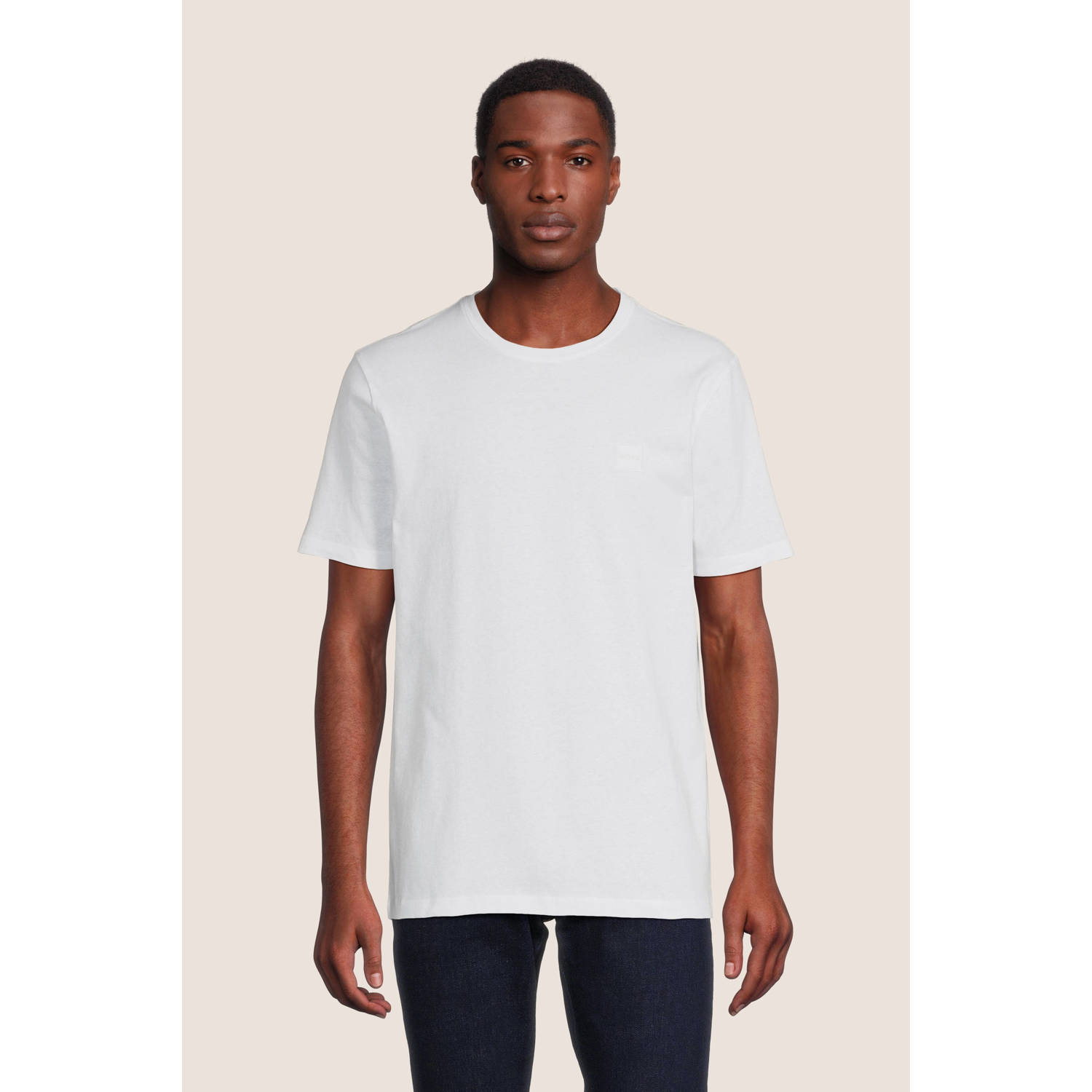 Boss Orange T-shirt Tales met boss-borduursel op de borst