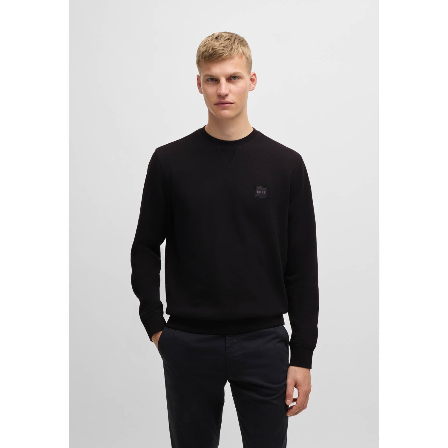 BOSS sweater Westart met logo black