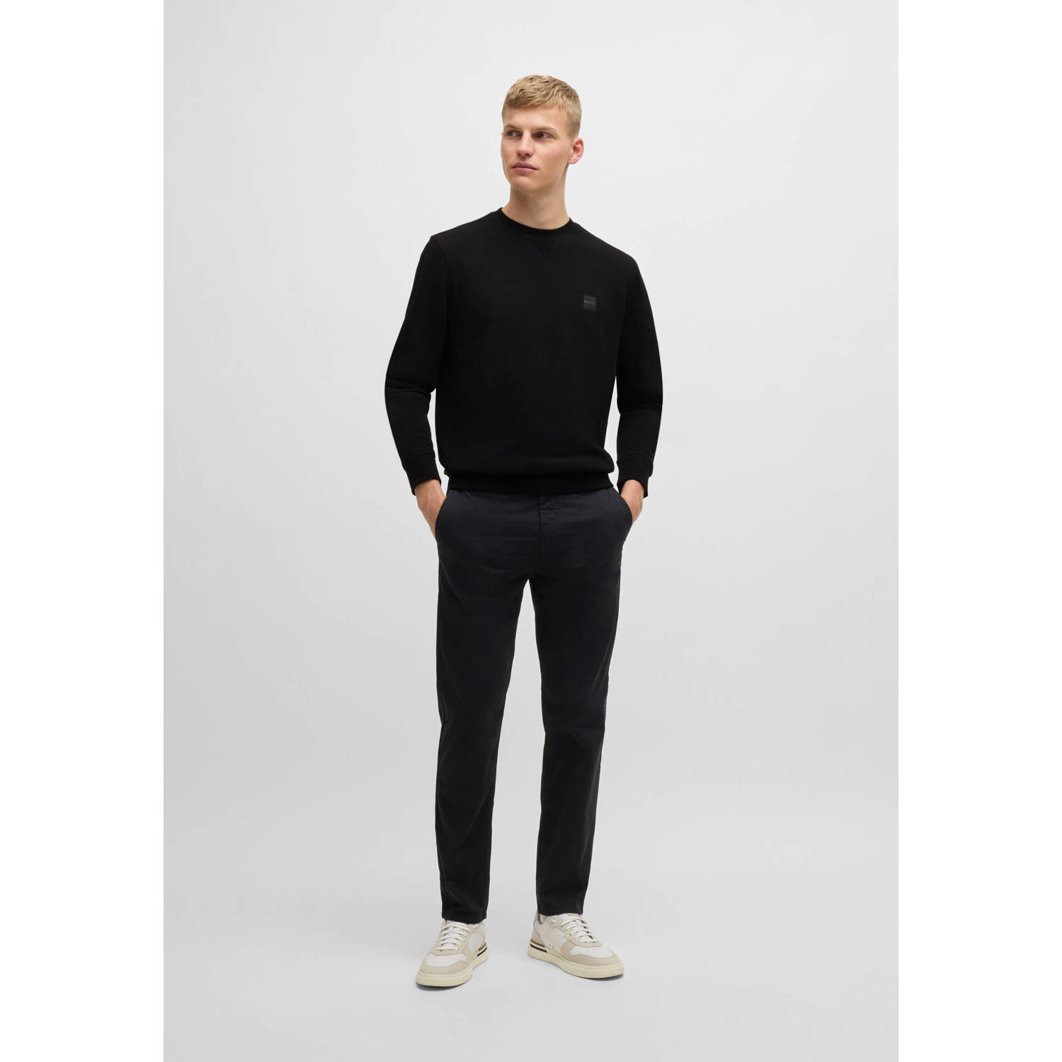 BOSS sweater Westart met logo black
