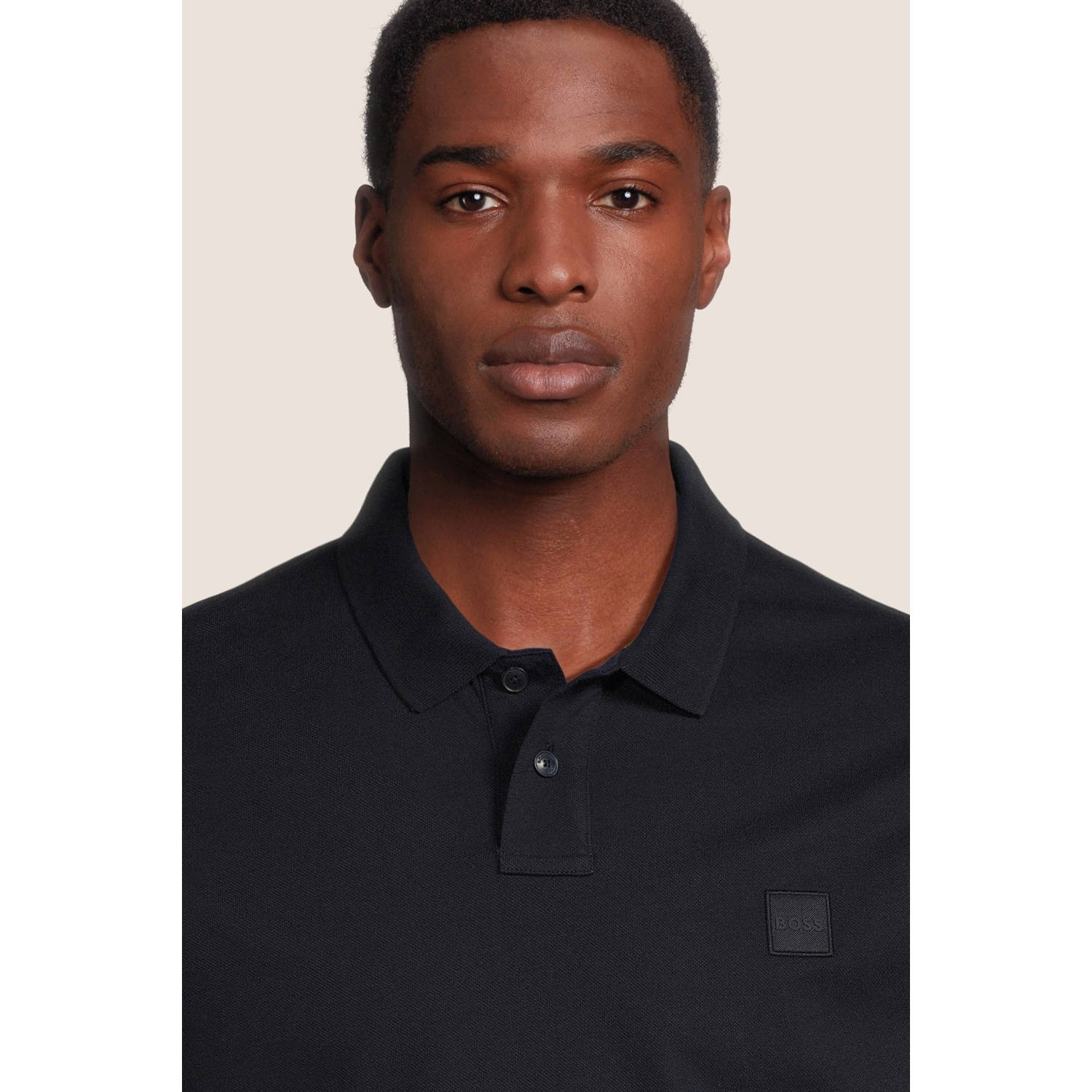BOSS slim fit polo Passenger met logo donkerblauw