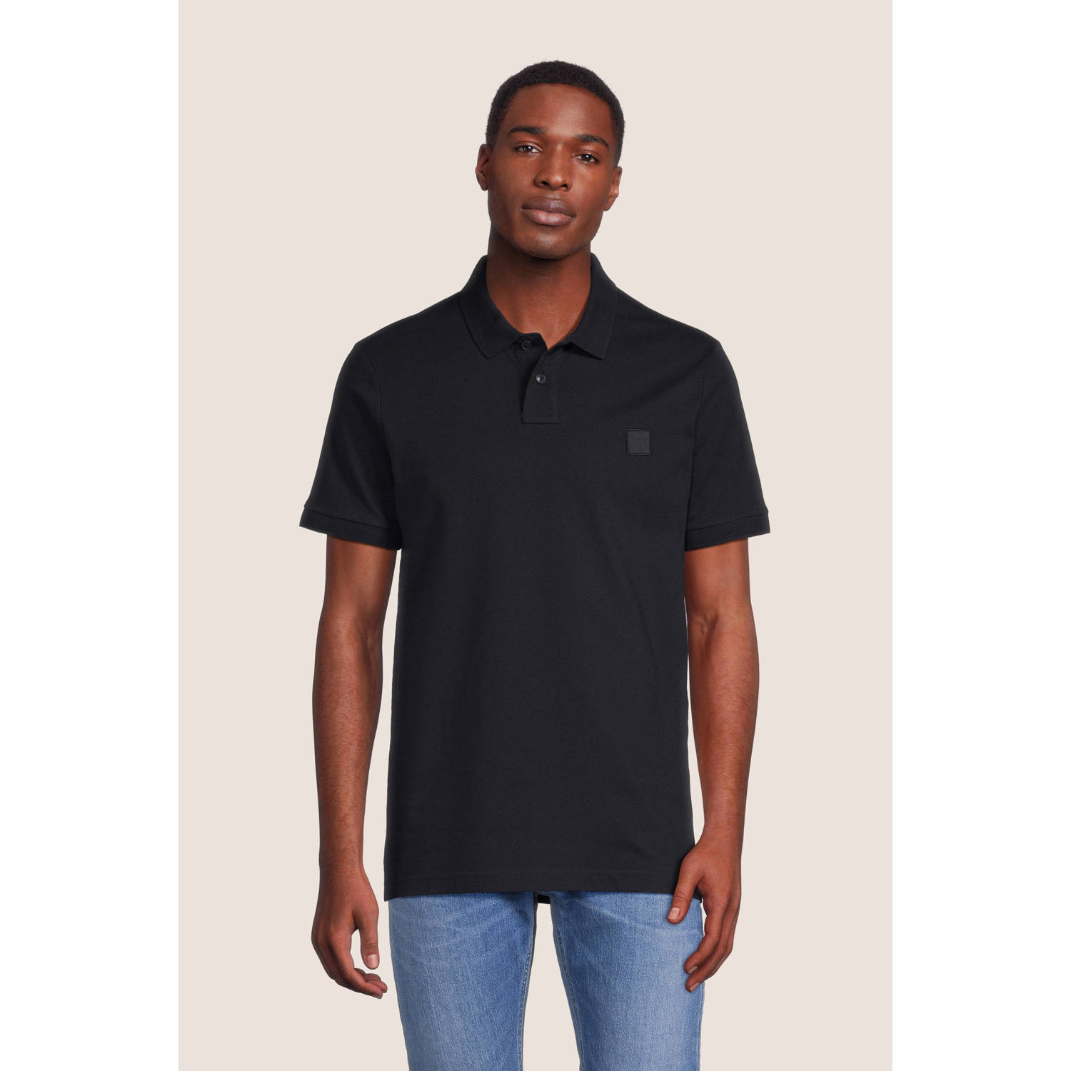 BOSS slim fit polo Passenger met logo donkerblauw