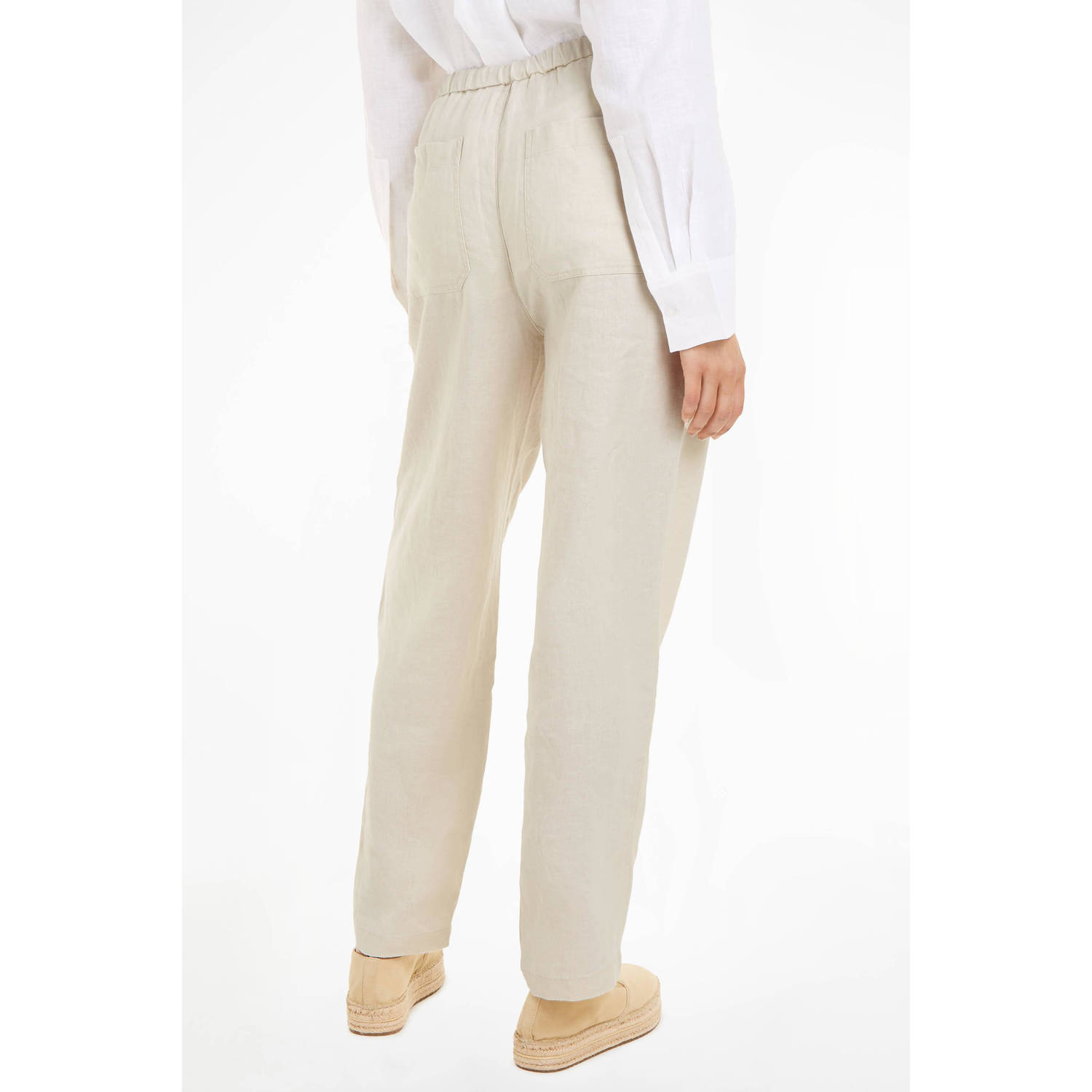 Tommy Hilfiger straight fit broek beige