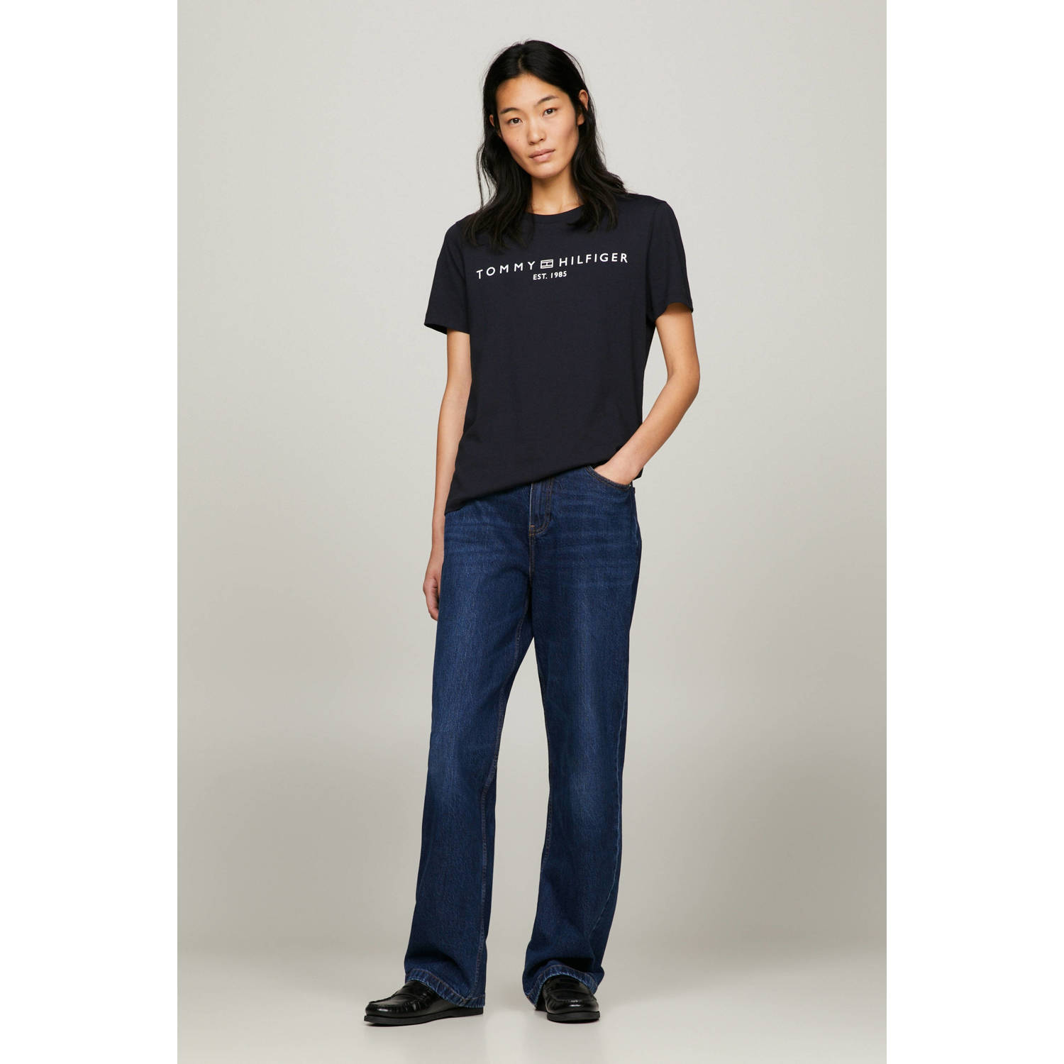 Tommy Hilfiger T-shirt met printopdruk donkerblauw