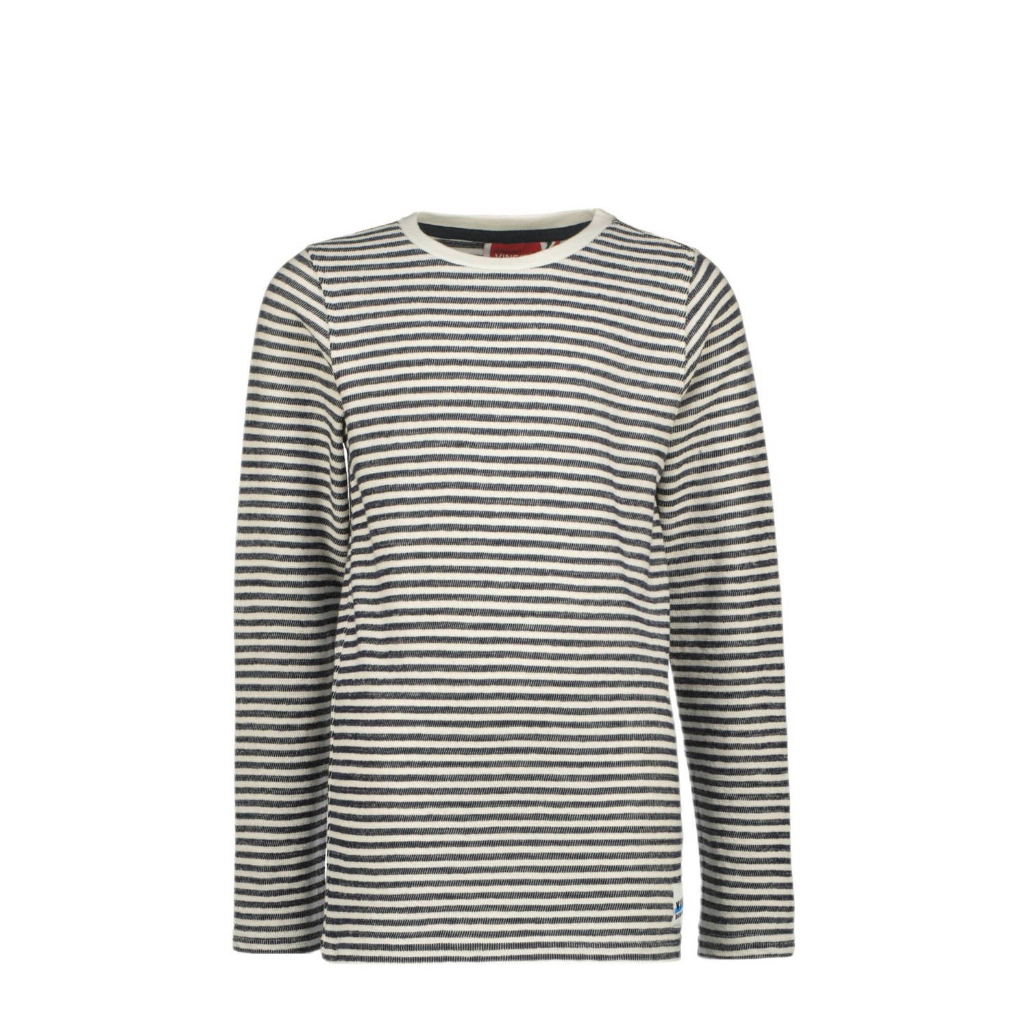 Vingino gestreepte longsleeve JIRI wit zwart