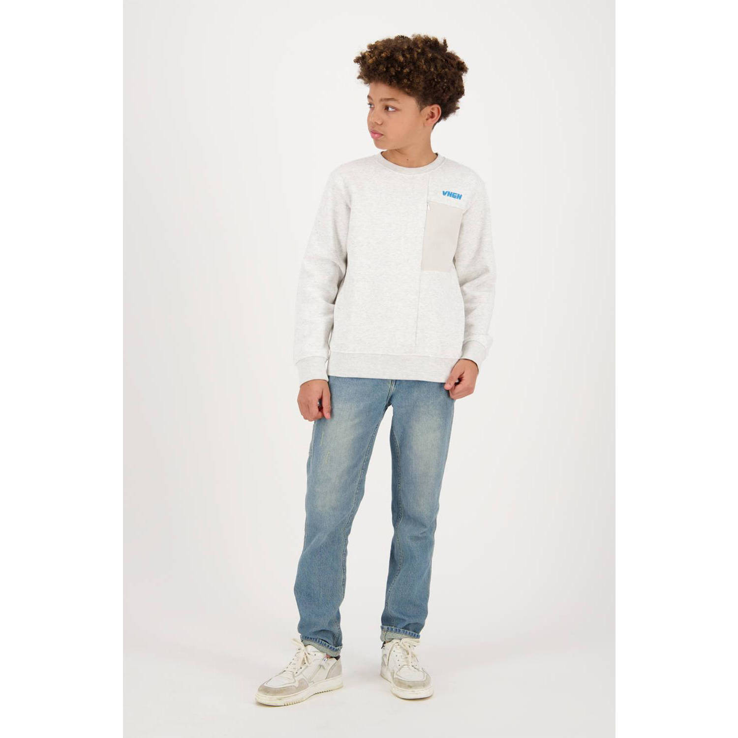 VINGINO sweater NEREO wit Effen 116 | Sweater van
