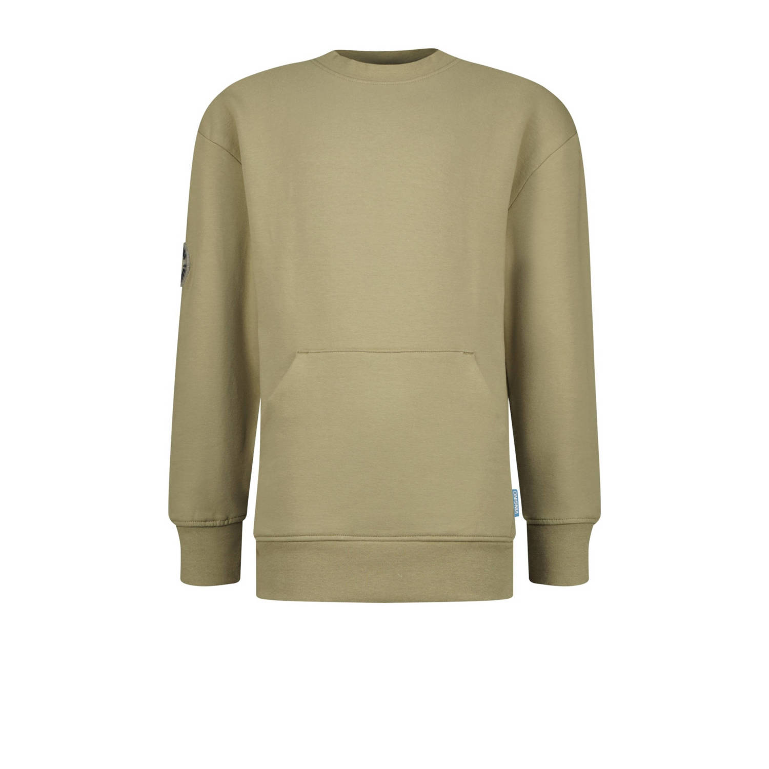 VINGINO sweater NOCKET kaki Groen Effen 104 | Sweater van
