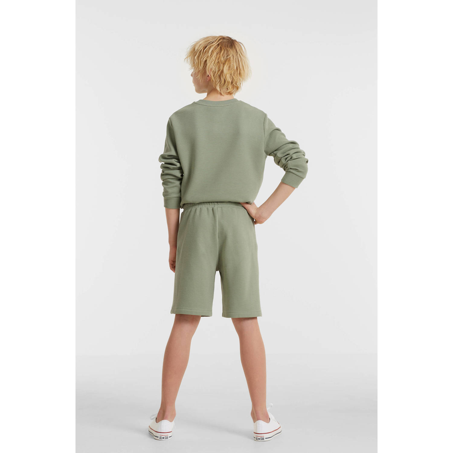 anytime geribde sweatshort khaki