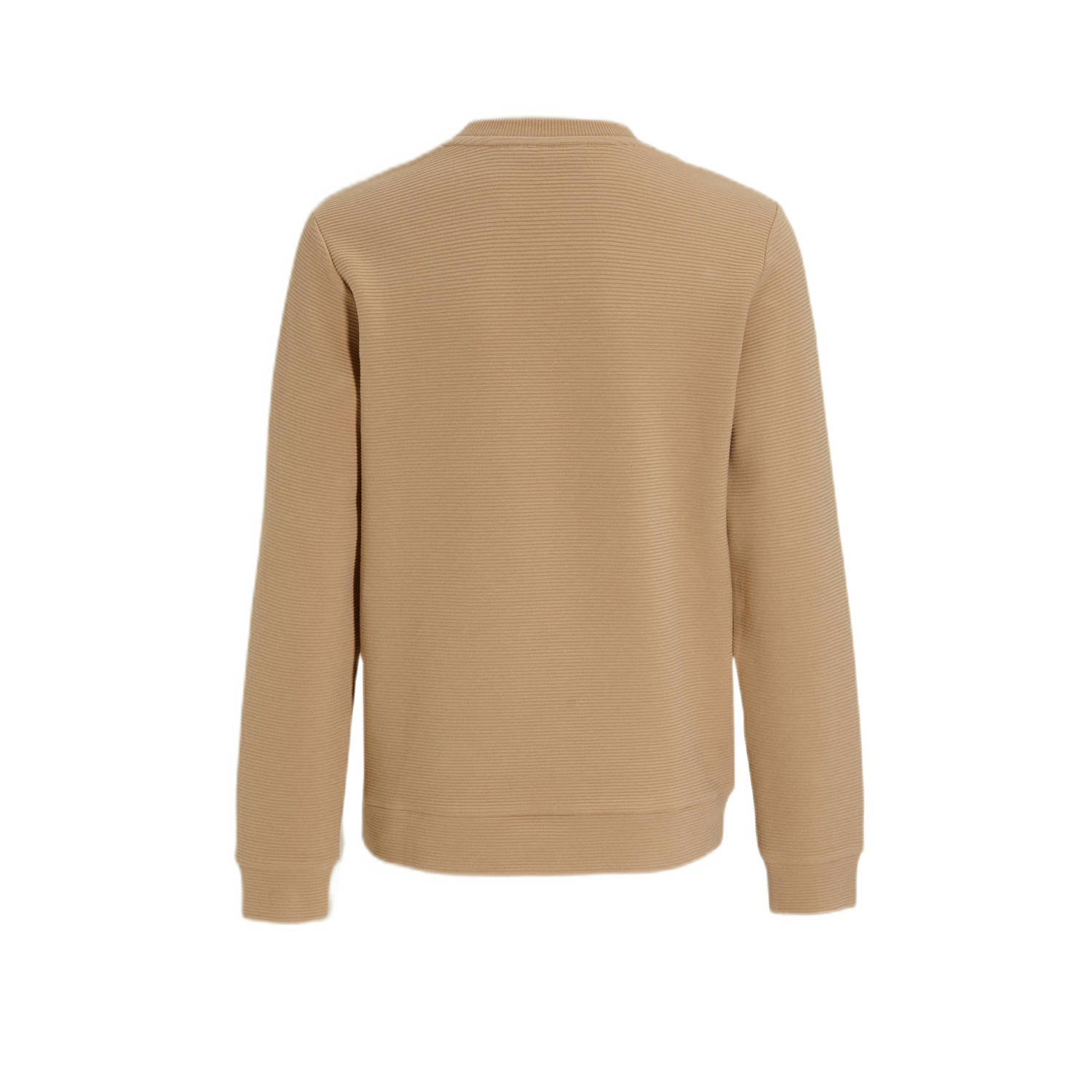 anytime geribde sweater beige