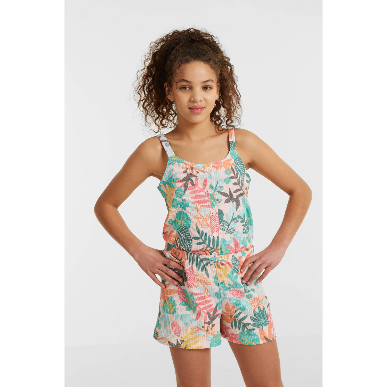 Anytime crinkle short met all over print multi Korte broek Meisjes Polyester 134 140