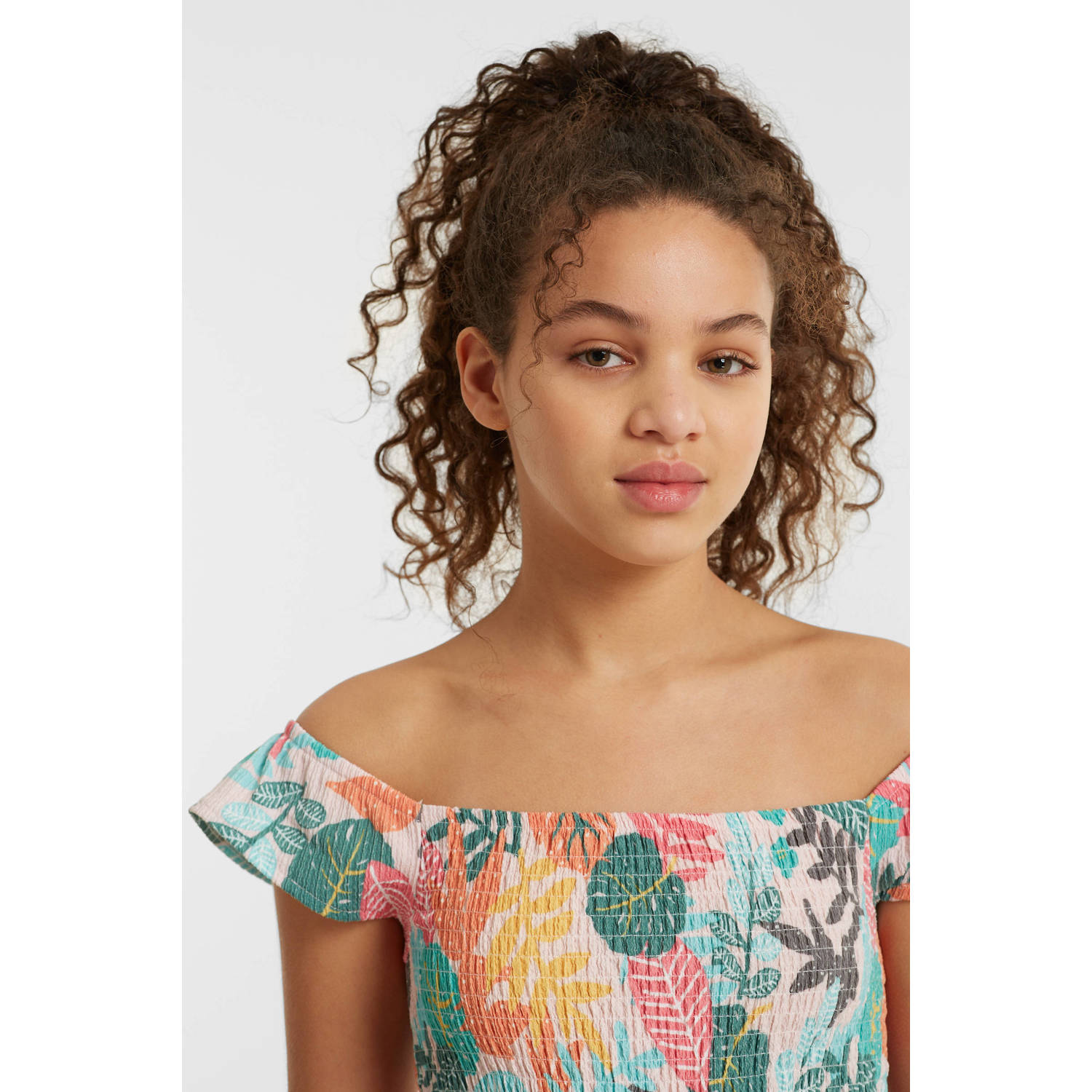 anytime crinkle jurk met all over print multi