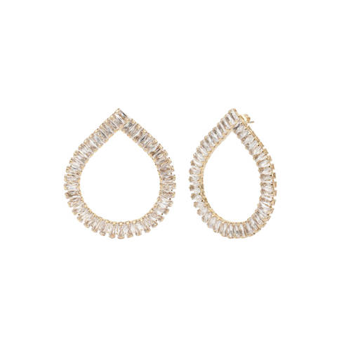 Abrazi gold plated oorbellen Baguette Drop goudkleurig afbeelding
