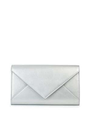 metallic clutch zilverkleurig
