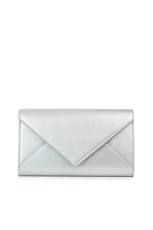 metallic clutch zilverkleurig