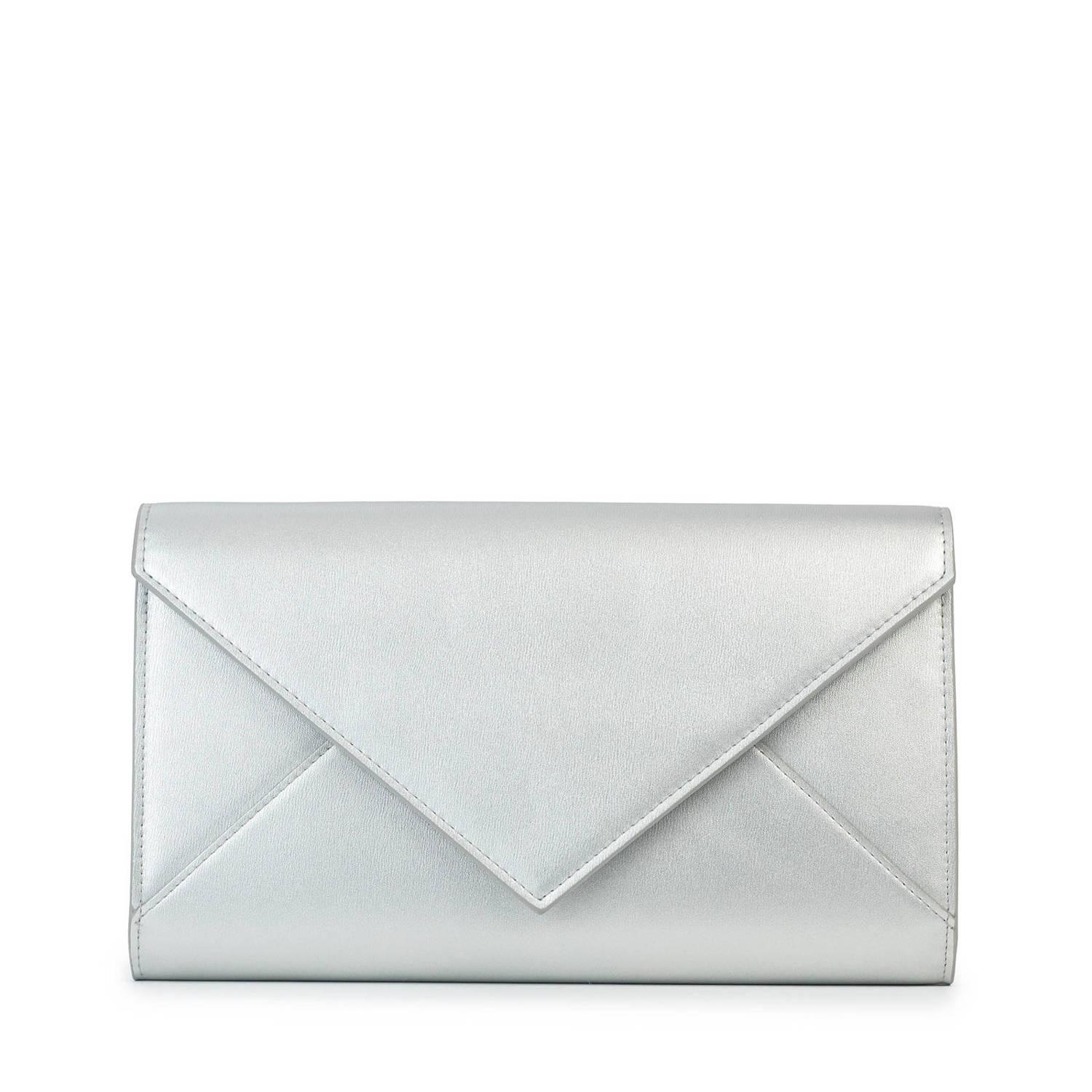 Abrazi metallic clutch zilverkleurig