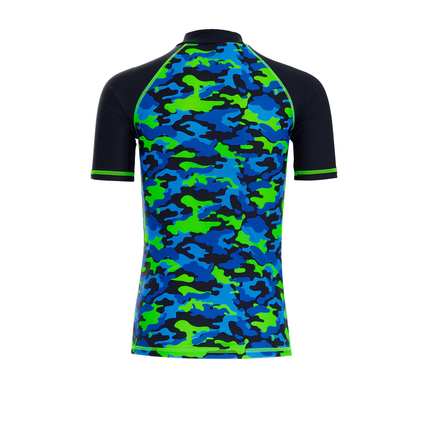WE Fashion UV T-shirt blauw groen zwart