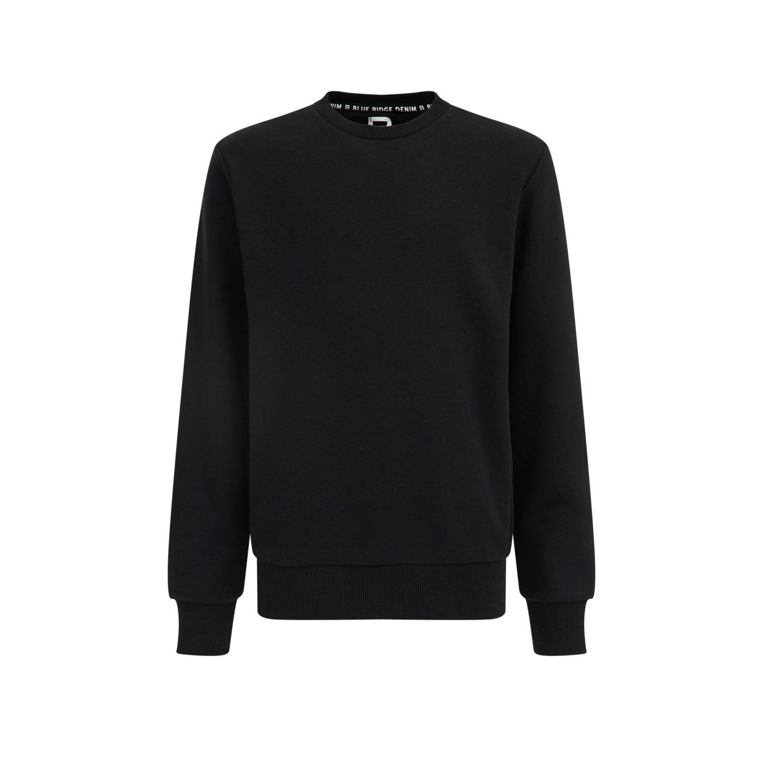 WE Fashion Blue Ridge unisex sweater Black Uni Zwart Effen 110 116