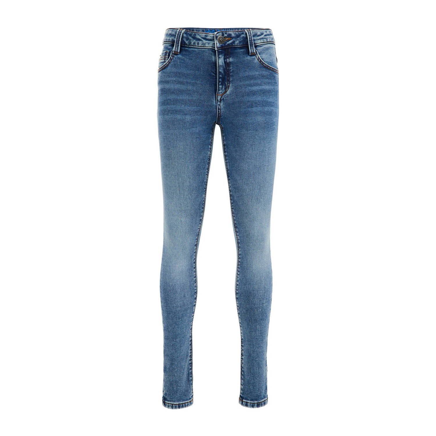 WE Fashion Blue Ridge skinny jeans marbled blue denim Blauw Jongens Stretchdenim 104