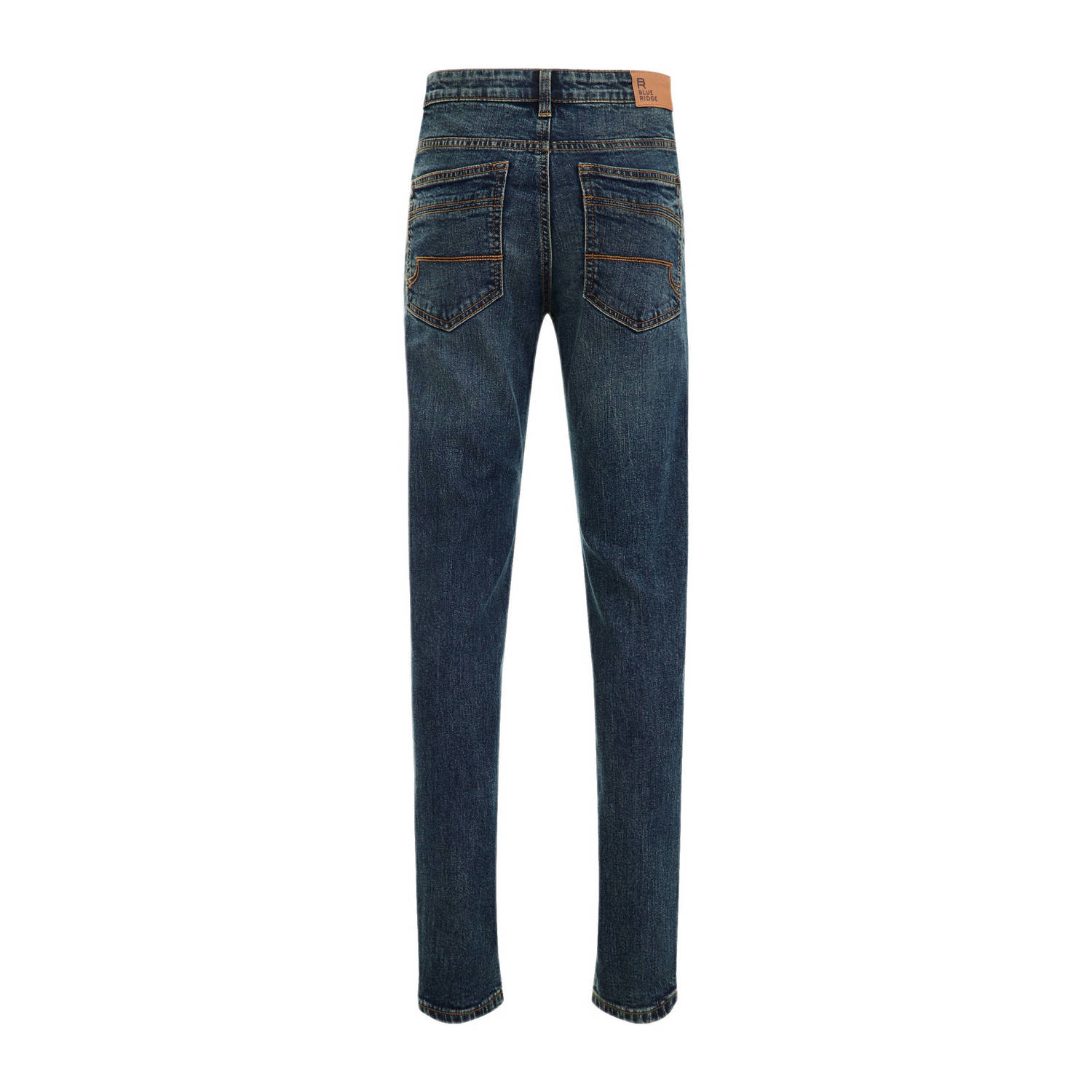 WE Fashion Blue Ridge tapered fit jeans met slijtage blue denim