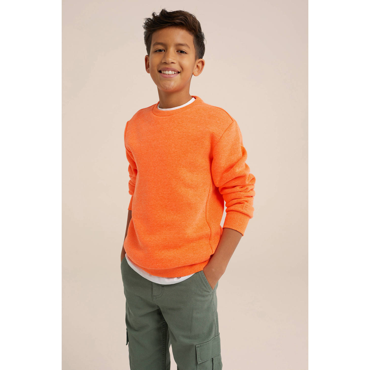 WE Fashion Blue Ridge unisex sweater shocking orange