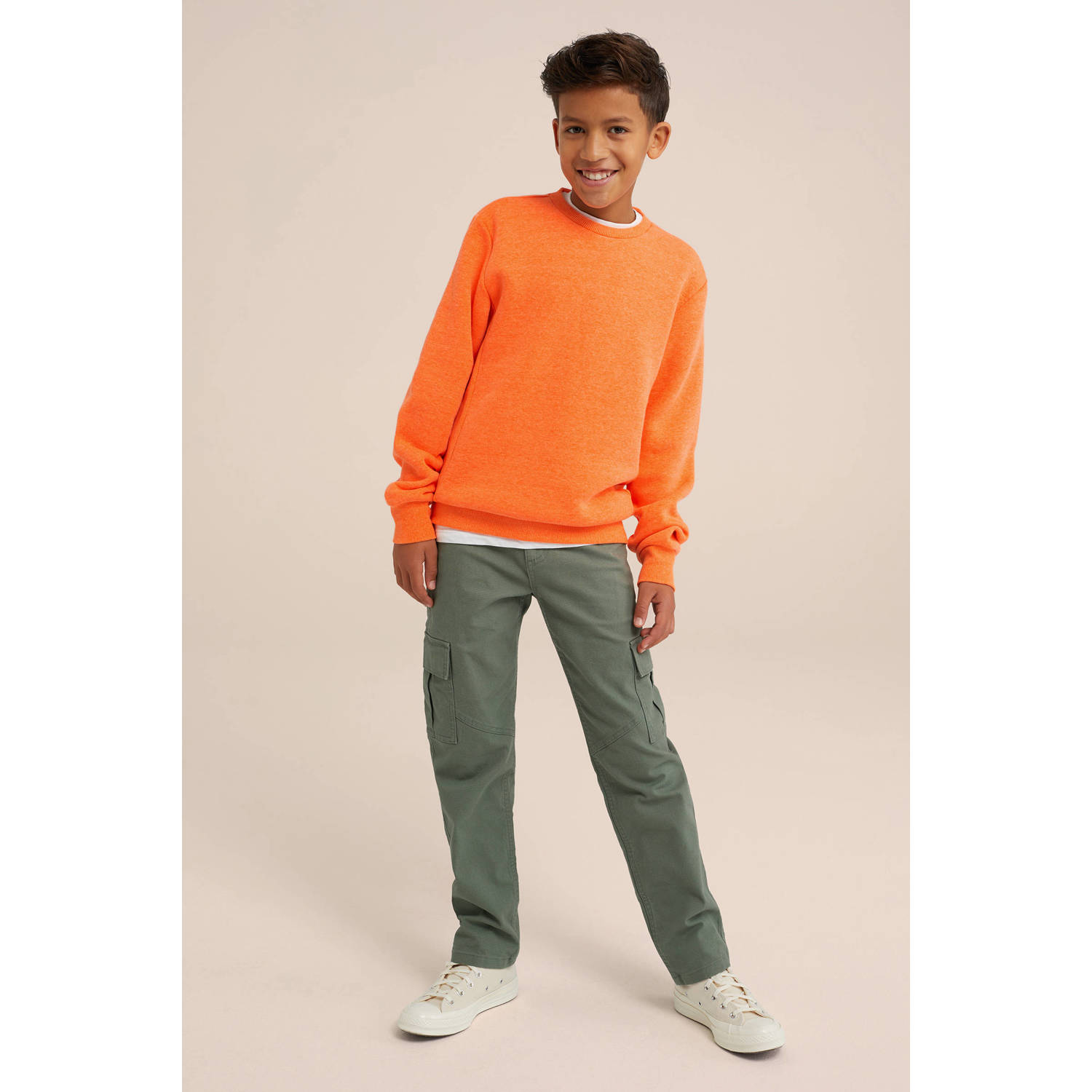 WE Fashion Blue Ridge unisex sweater shocking orange
