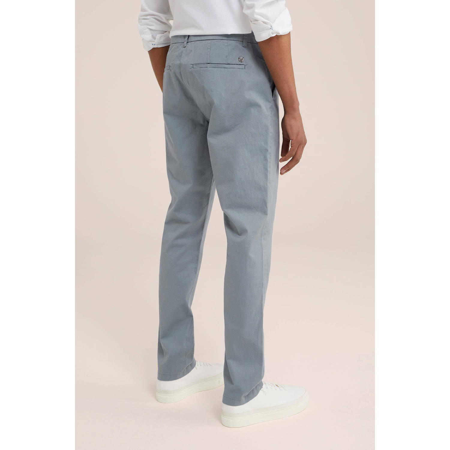 WE Fashion WE Fundamentals slim fit chino Billy grijsblauw