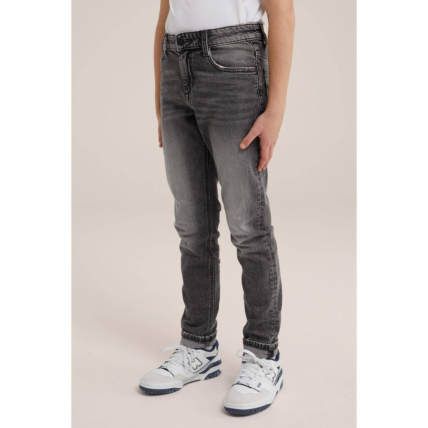 WE Fashion Blue Ridge slim fit jeans grey denim