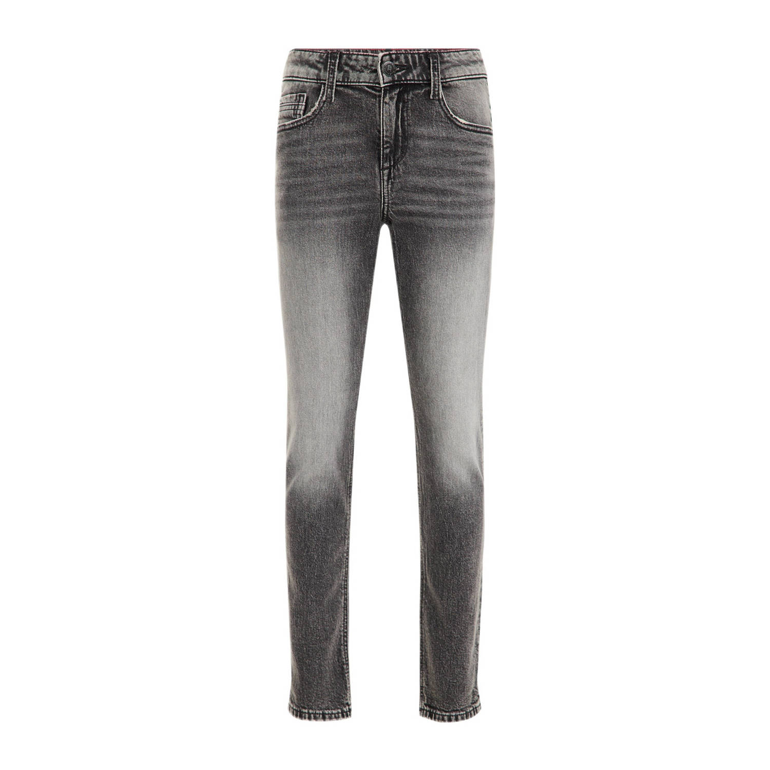 WE Fashion Blue Ridge slim fit jeans grey denim Grijs Jongens Stretchdenim 104