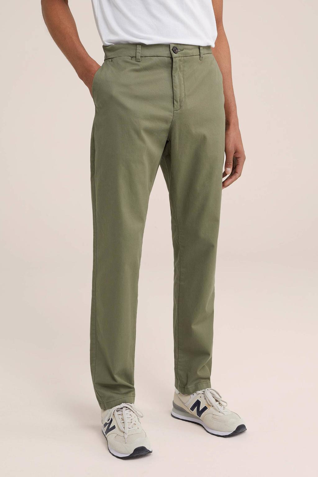 WE Fundamentals slim fit chino Billy olijfgroen