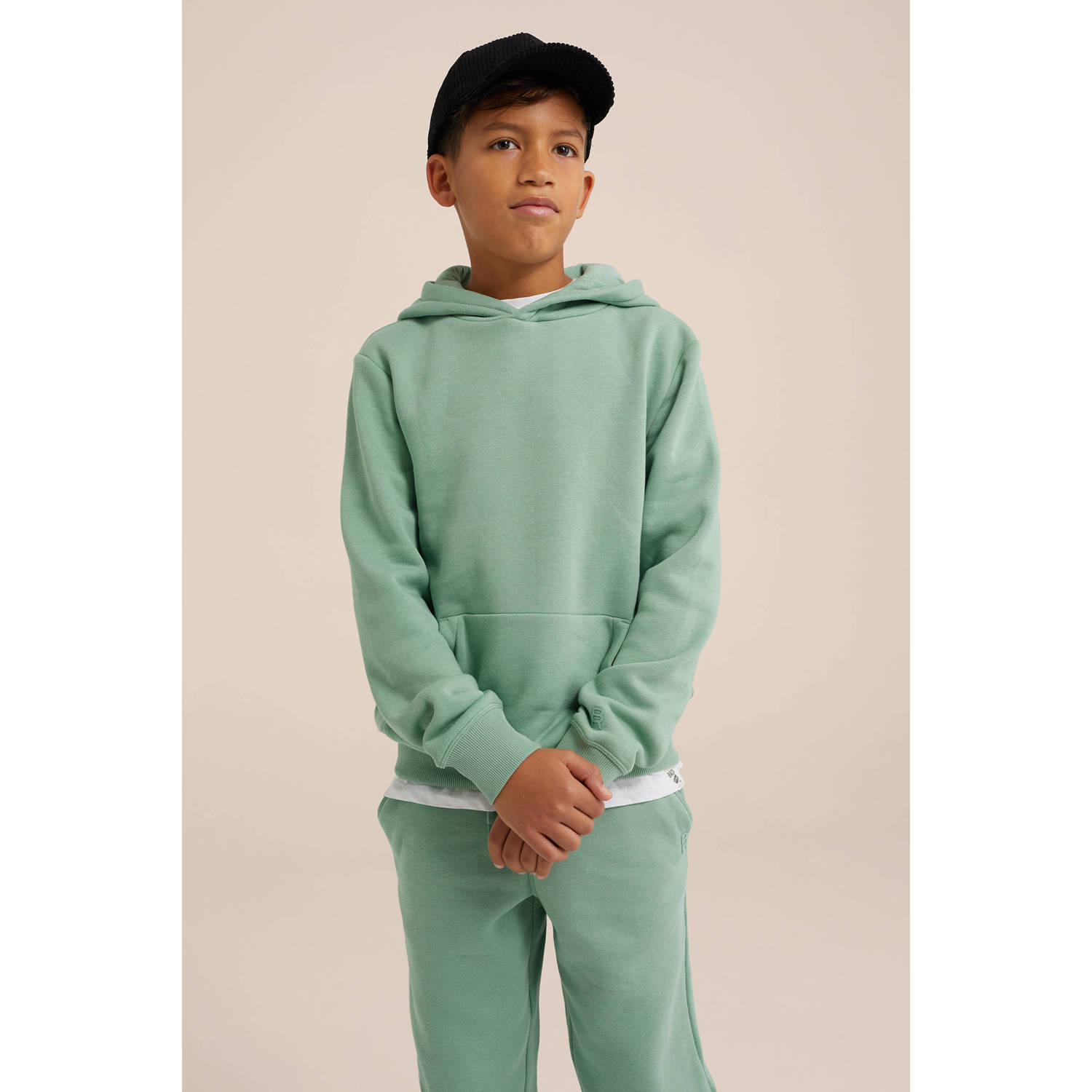 WE Fashion Blue Ridge hoodie bright petrol Sweater Groen Effen 110 116