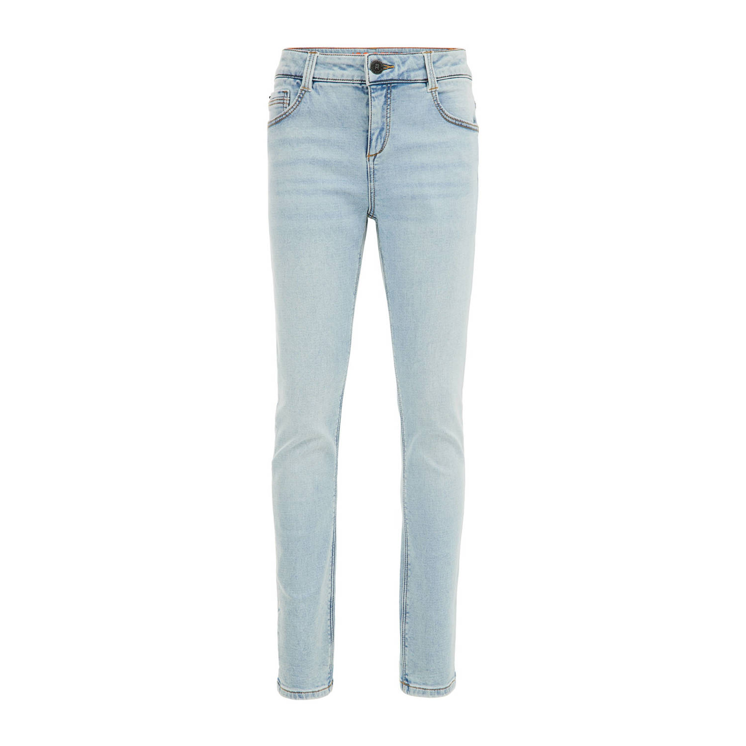 WE Fashion Blue Ridge tapered fit jeans bleached denim Blauw Jongens Stretchdenim 116