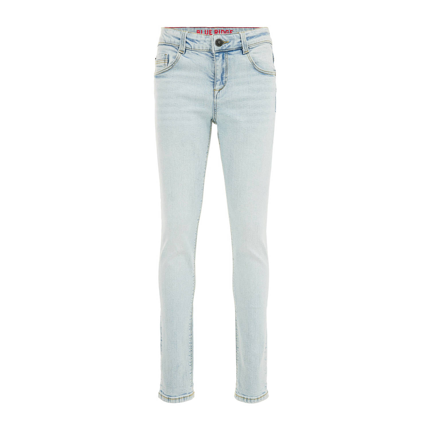 WE Fashion Blue Ridge slim fit jeans bleached denim Blauw Jongens Stretchdenim 104
