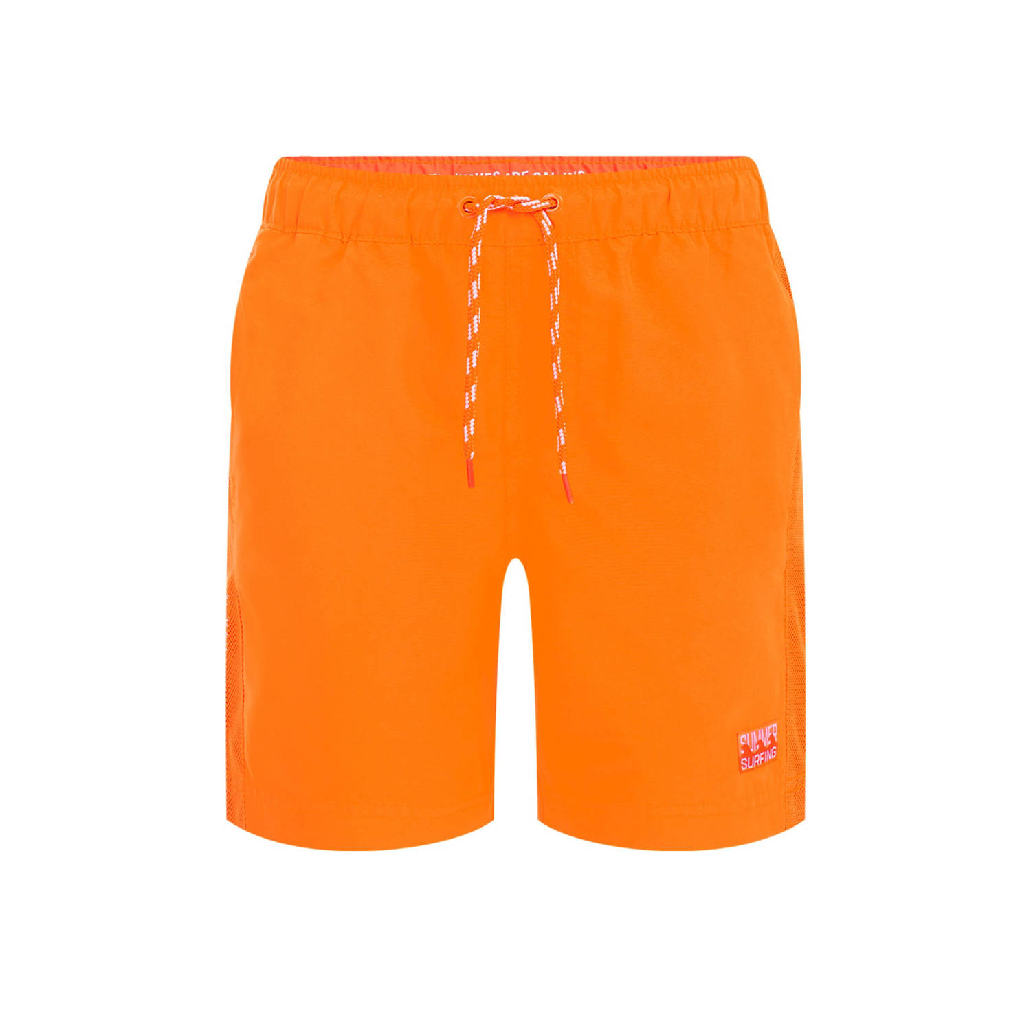 WE Fashion zwemshort oranje Jongens Gerecycled polyester Effen 98 104