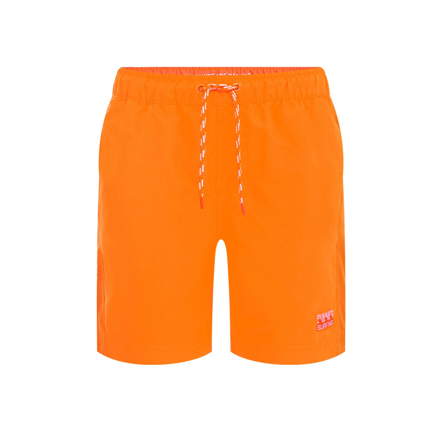 WE Fashion zwemshort oranje Jongens Gerecycled polyester Effen 122 128