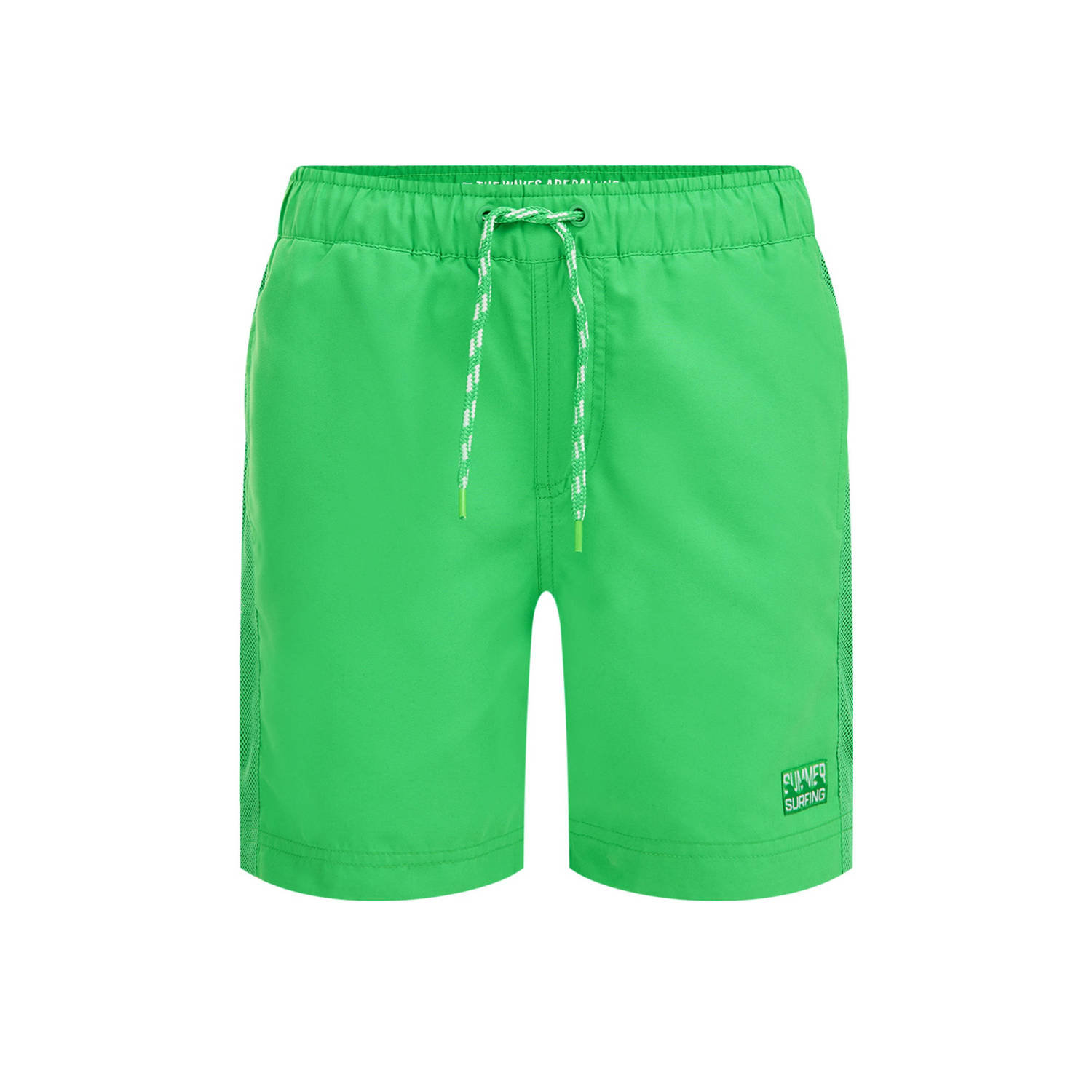 WE Fashion zwemshort Toni groen Jongens Polyester Effen 110 116