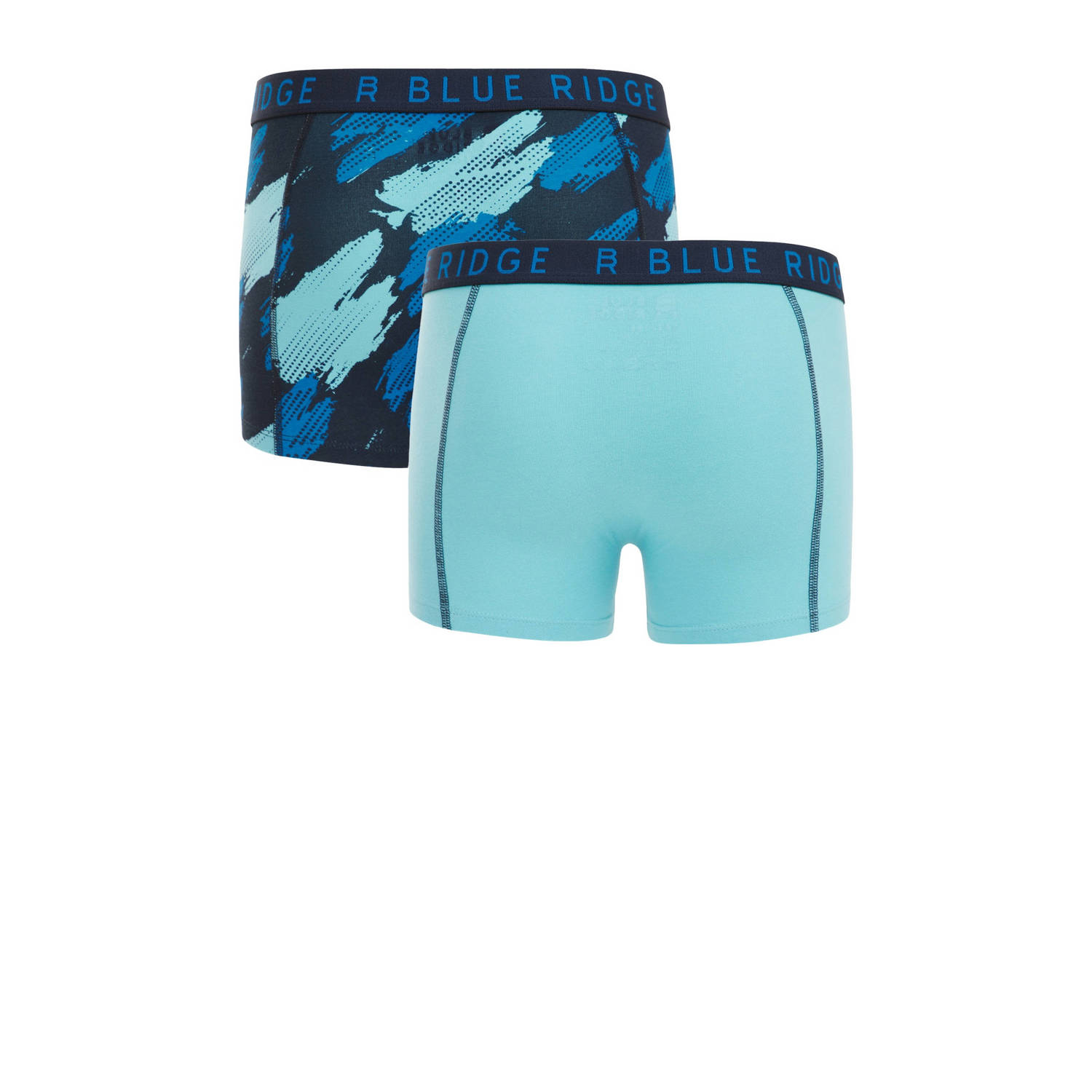 WE Fashion Blue Ridge boxershort set van 2 blauw donkerblauw lichtblauw Jongens Stretchkatoen 110 116