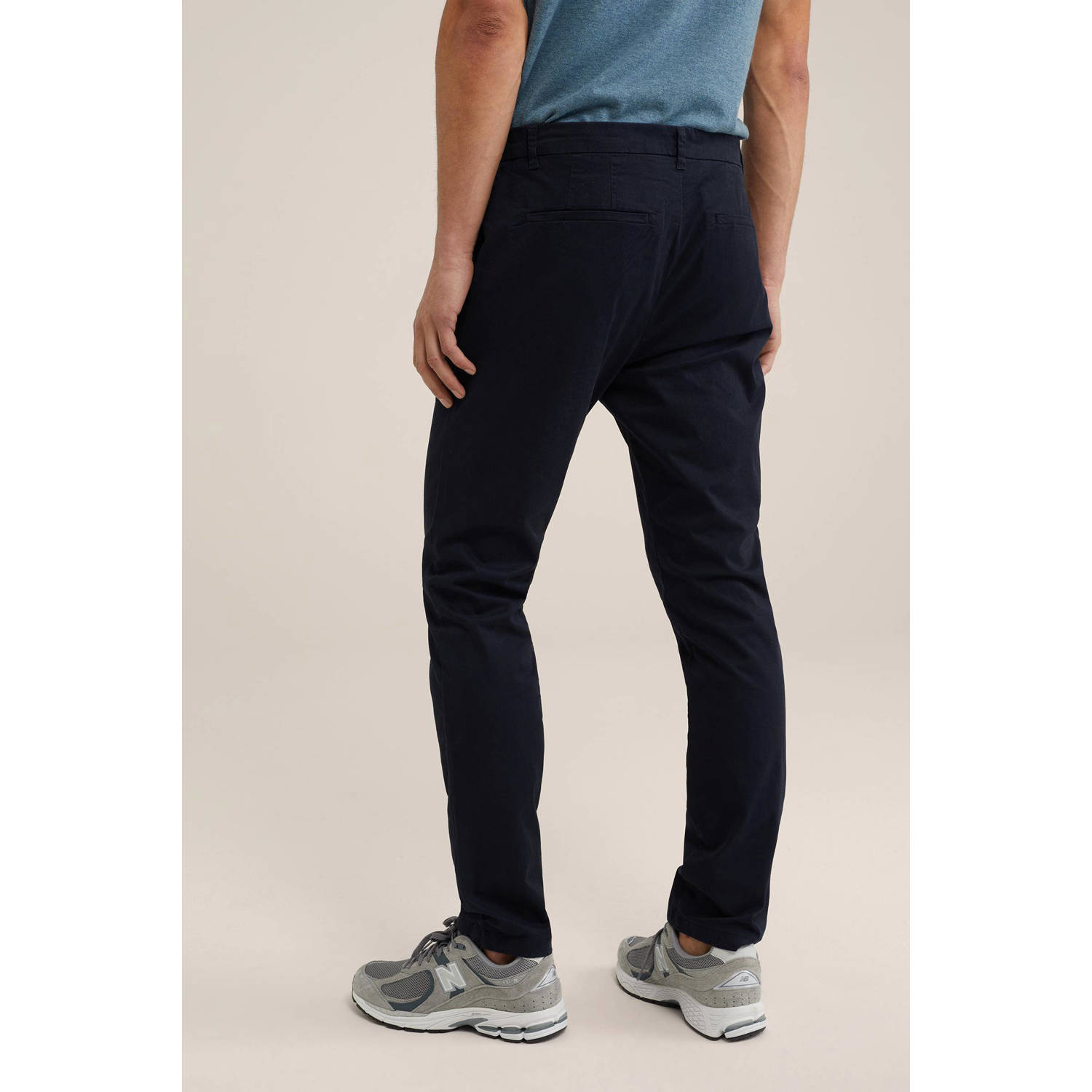 WE Fashion WE Fundamentals slim fit chino Billy donkerblauw