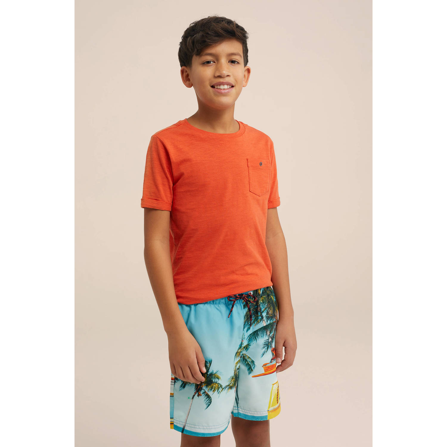 WE Fashion zwemshort lichtblauw multi