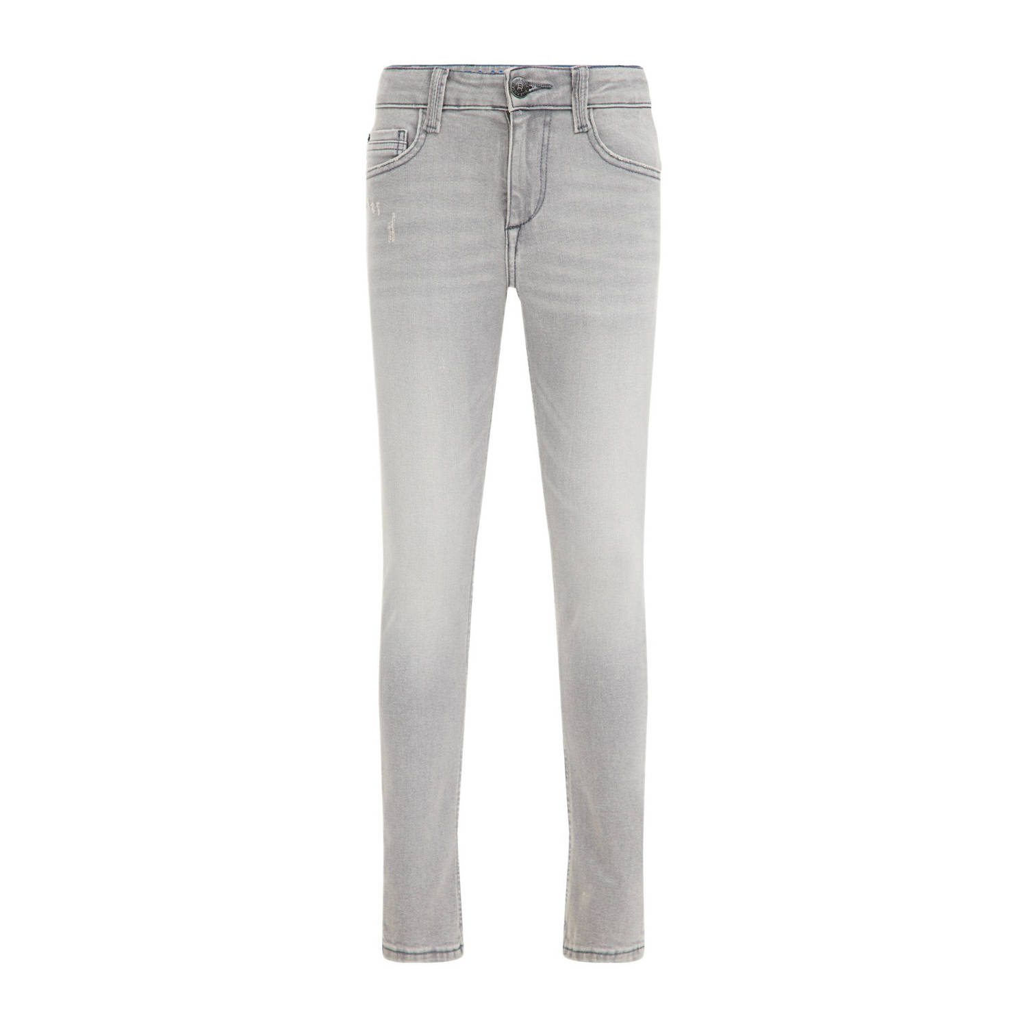 WE Fashion Blue Ridge skinny jeans light grey denim Grijs Jongens Stretchdenim 104