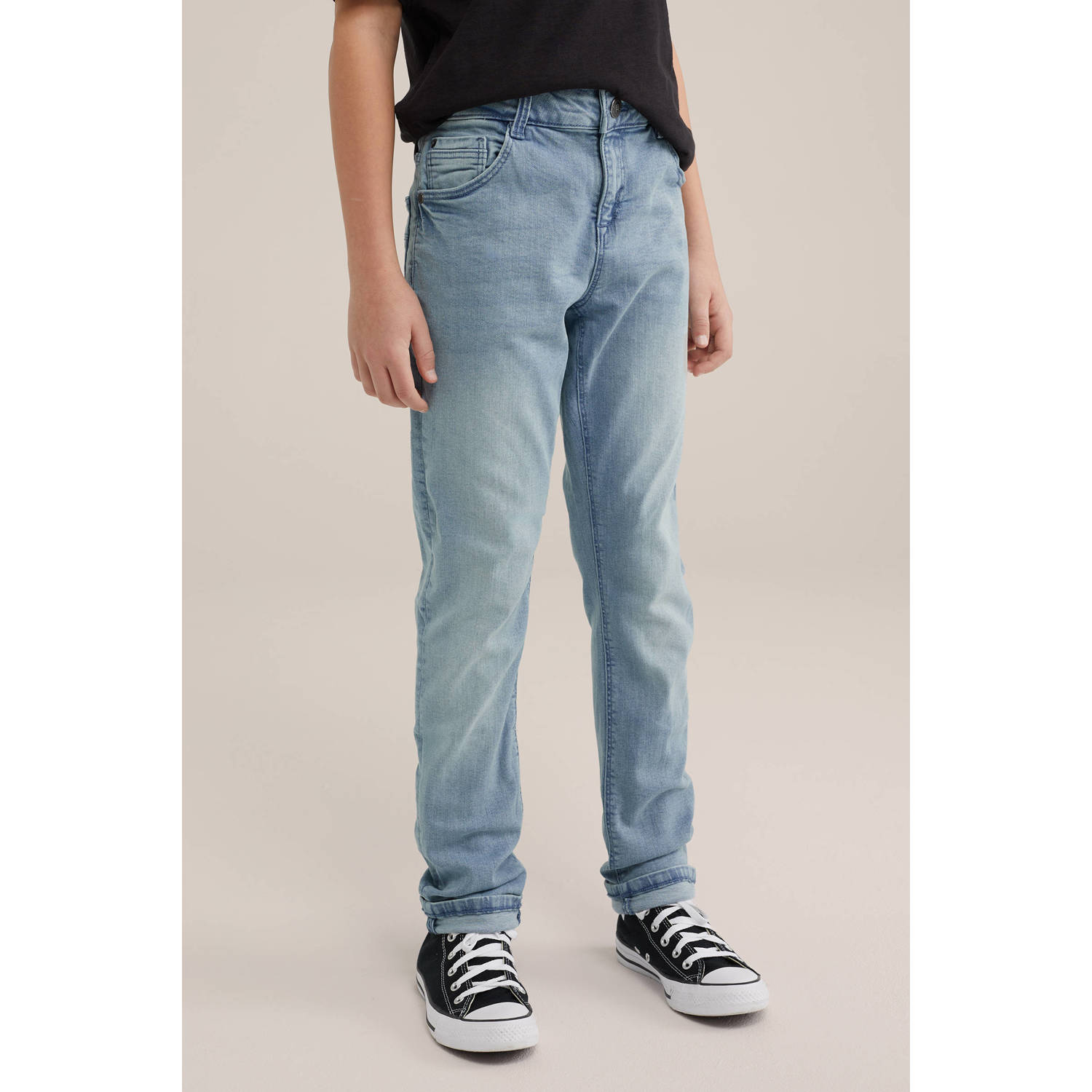WE Fashion Blue Ridge tapered fit jeans light blue denim
