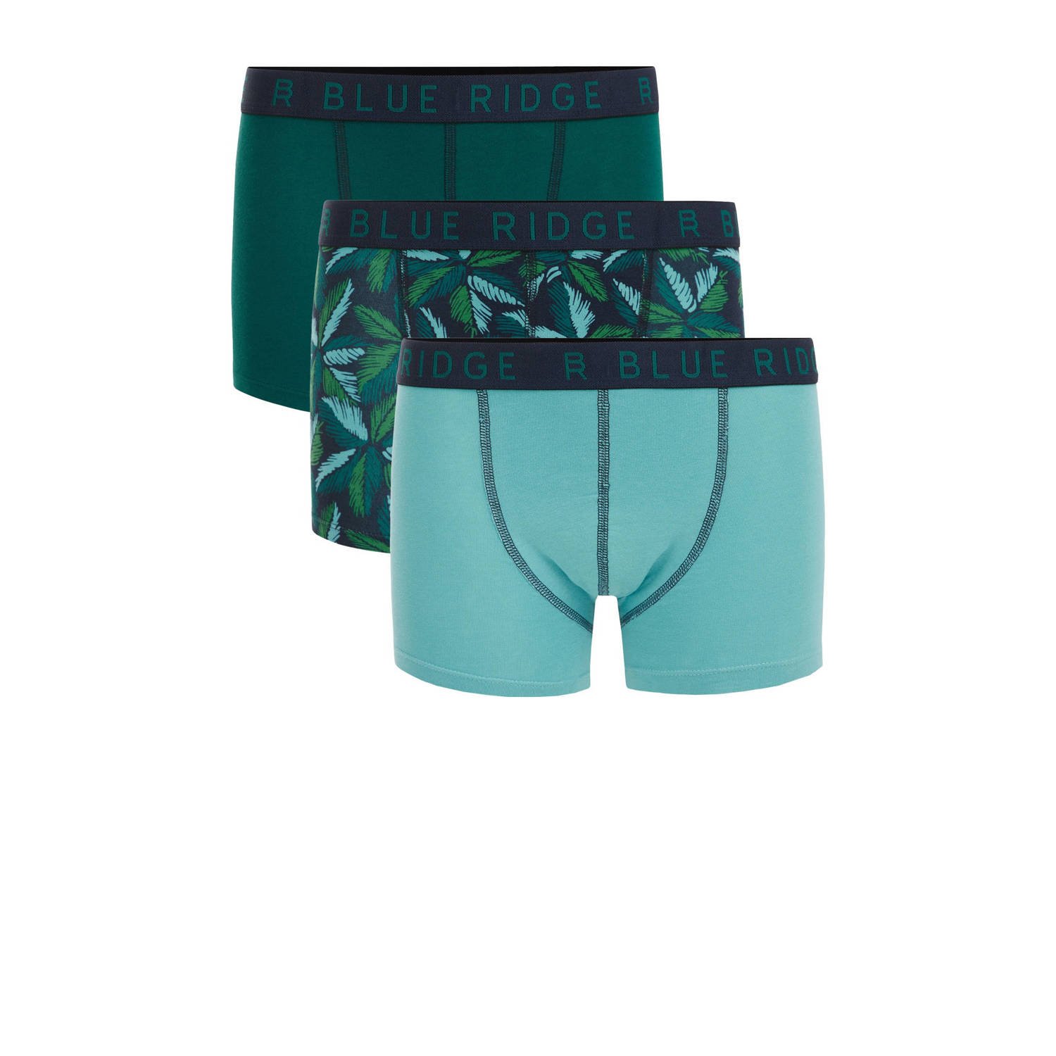 WE Fashion Boxershort Groen Jongens Stretchkatoen Effen 110 116