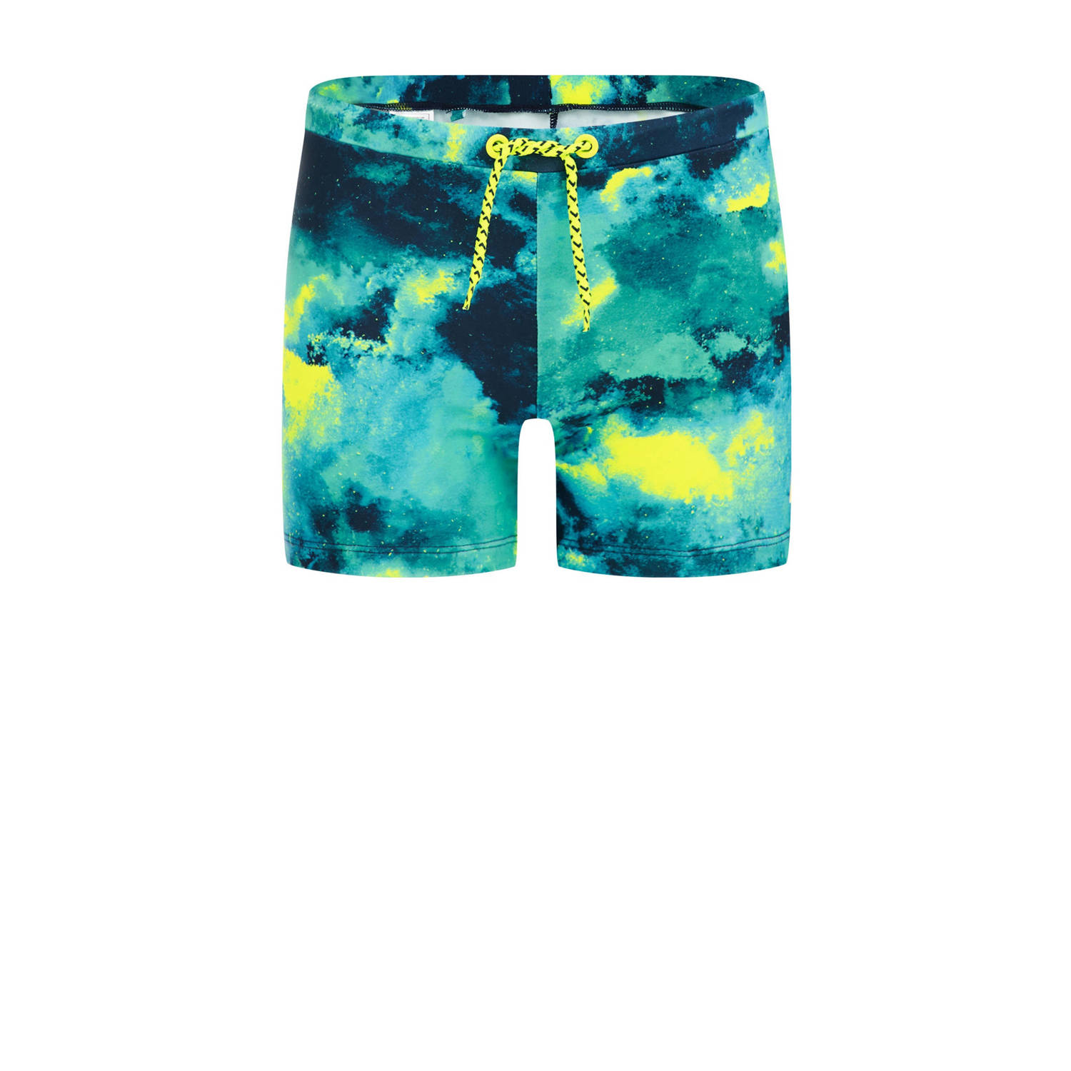 WE Fashion zwemboxer turquoise geel Blauw Jongens Gerecycled polyamide 110 116