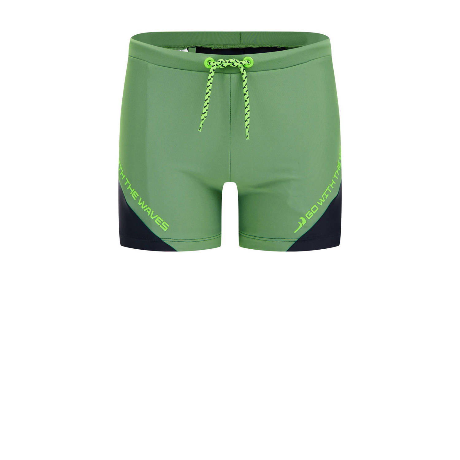 WE Fashion zwemboxer groen zwart Jongens Polyamide Meerkleurig 110 116