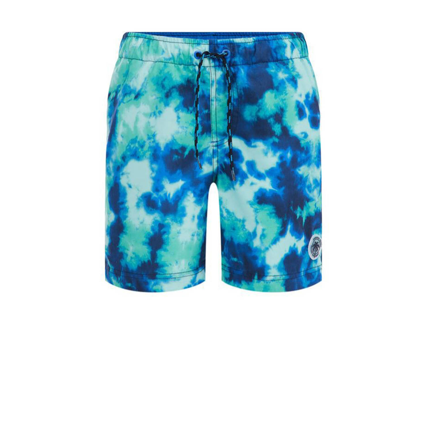 WE Fashion zwemshort turquoise blauw Jongens Polyester Tie-dye 110 116