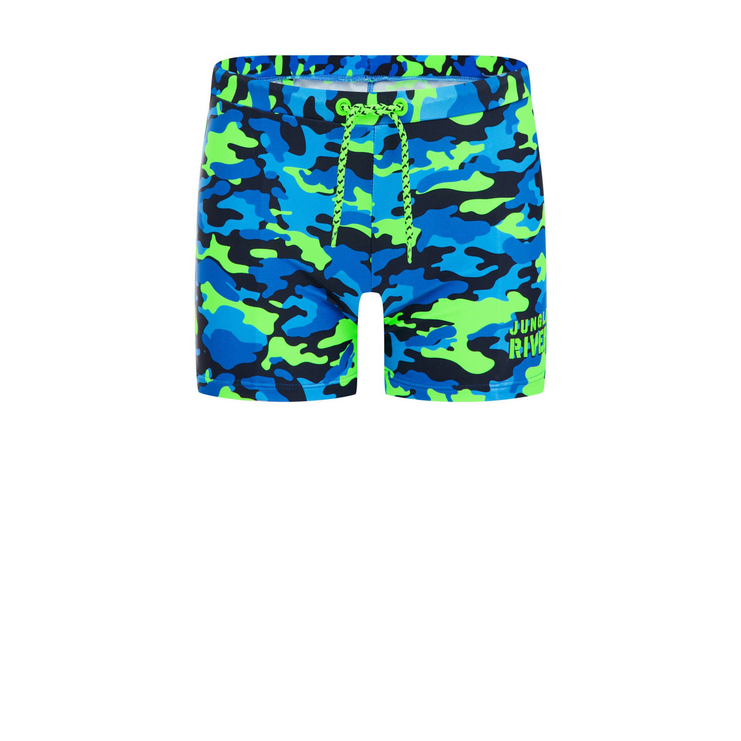 WE Fashion zwemboxer blauw groen Jongens Gerecycled polyamide Camouflage 110 116