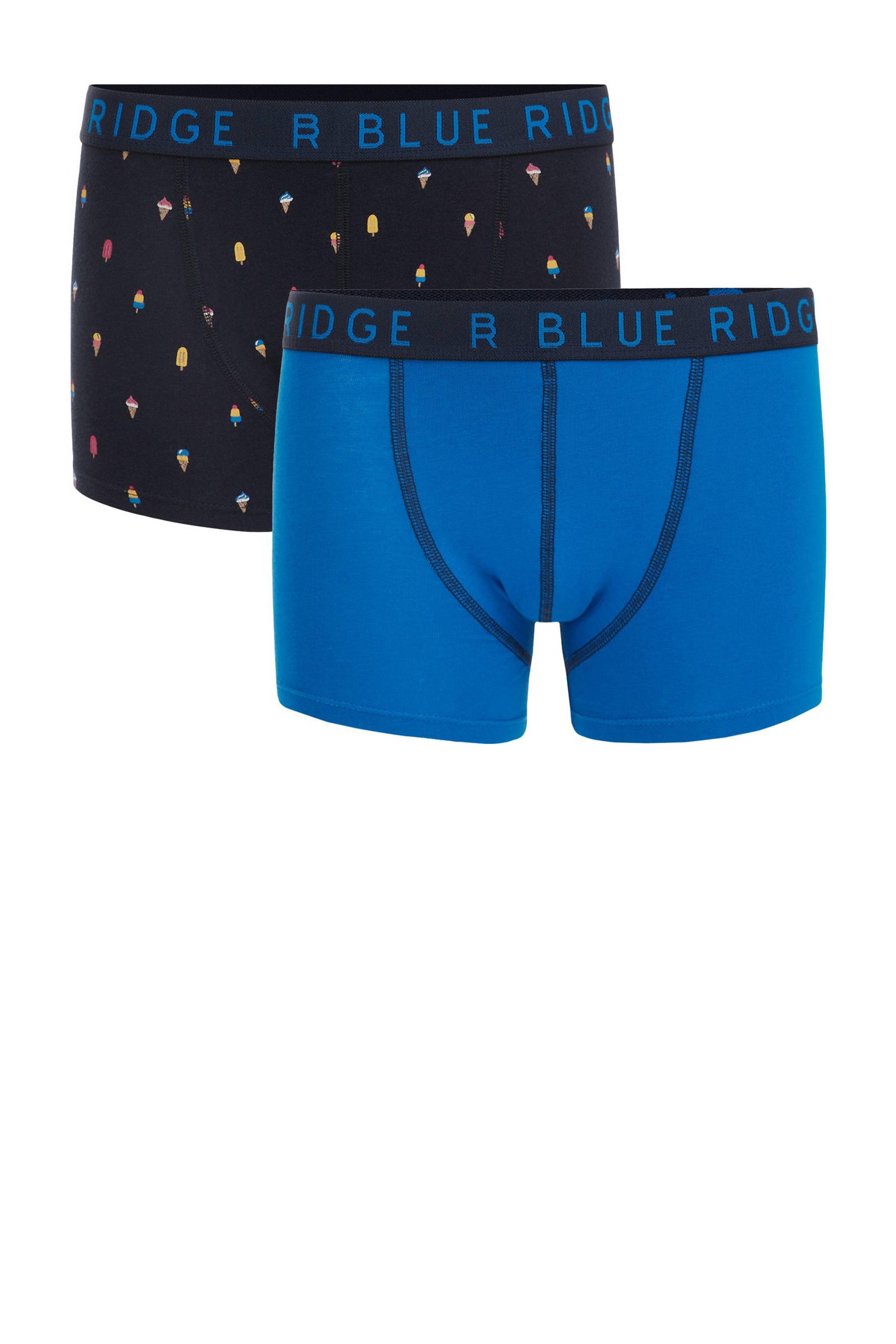 WE Fashion Blue Ridge boxershort - set van 2 lichtblauw/donkerblauw ...