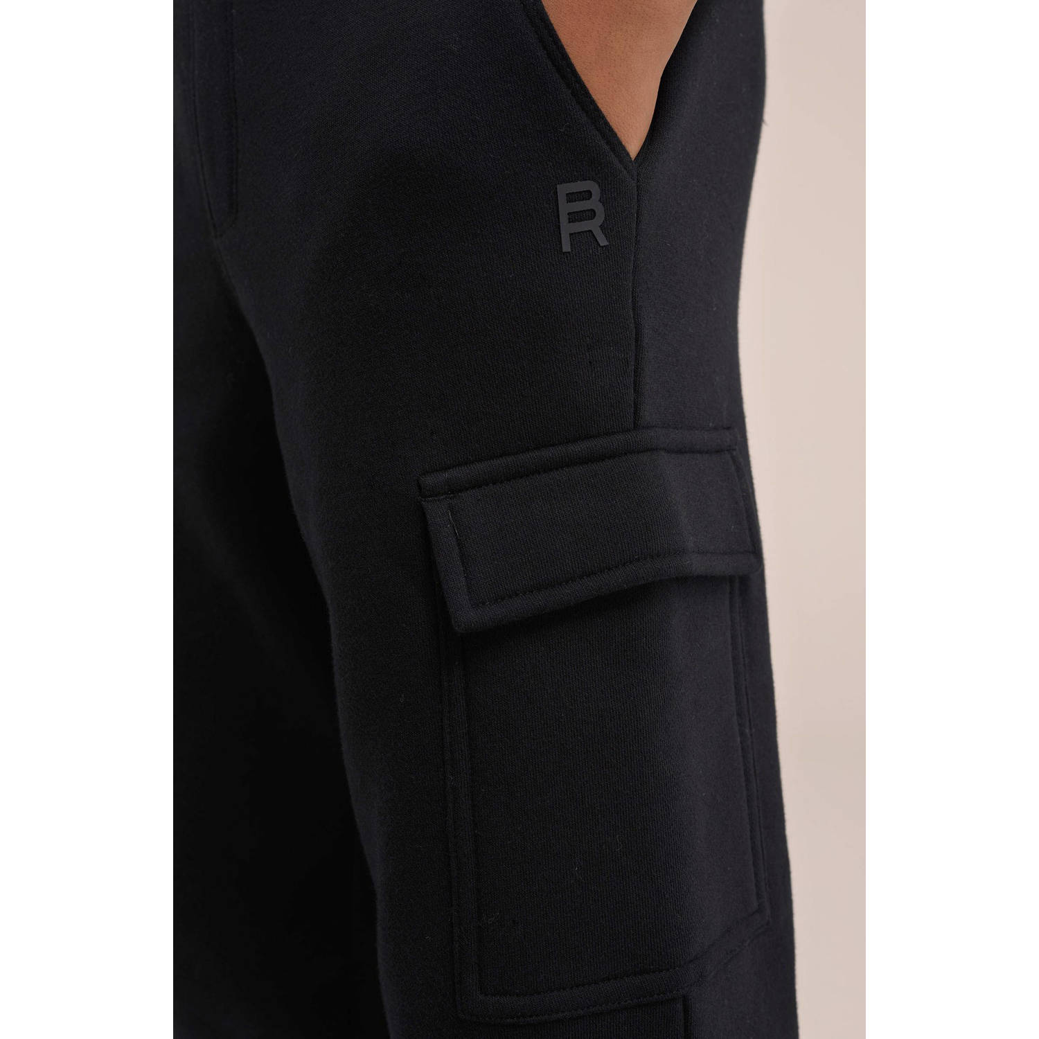 WE Fashion Blue Ridge slim fit joggingbroek zwart